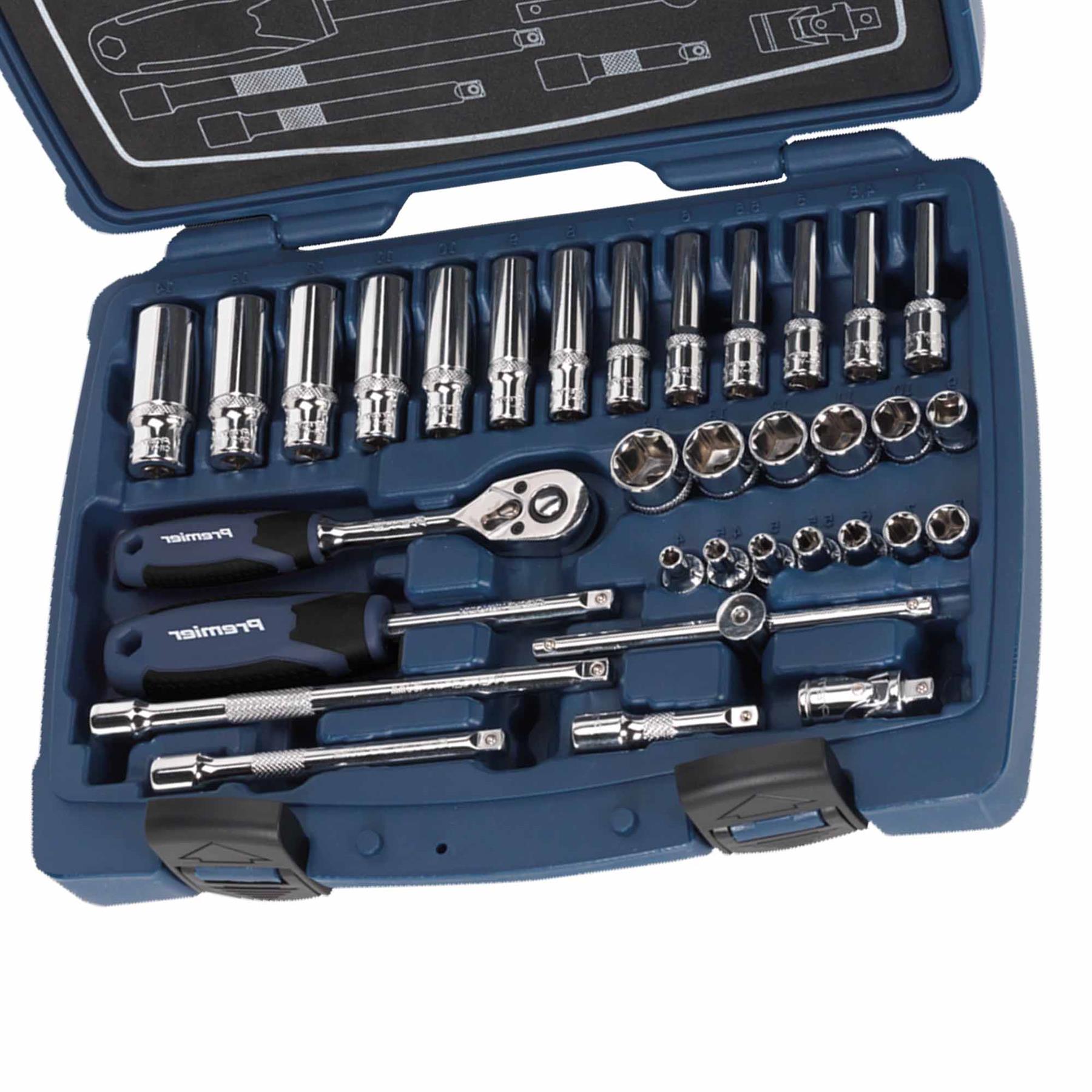 Sealey Socket Set 33pc 1/4"Sq Drive 6pt WallDrive Metric