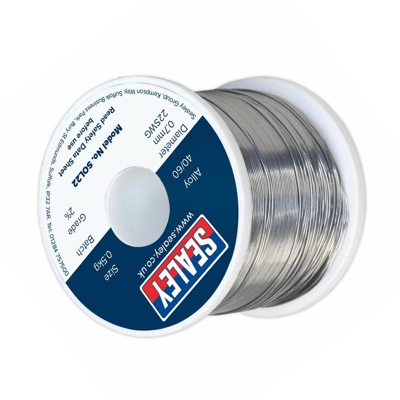 Sealey Solder Wire Quick Flow 2% 0.7mm/22SWG 40/60.5kg Reel