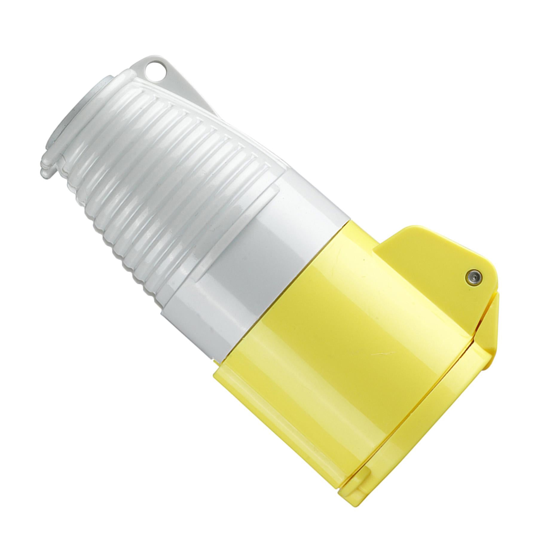 16A Coupler - Easy fit Twist & Lock Plug Back With Single Screw Yellow 110V
