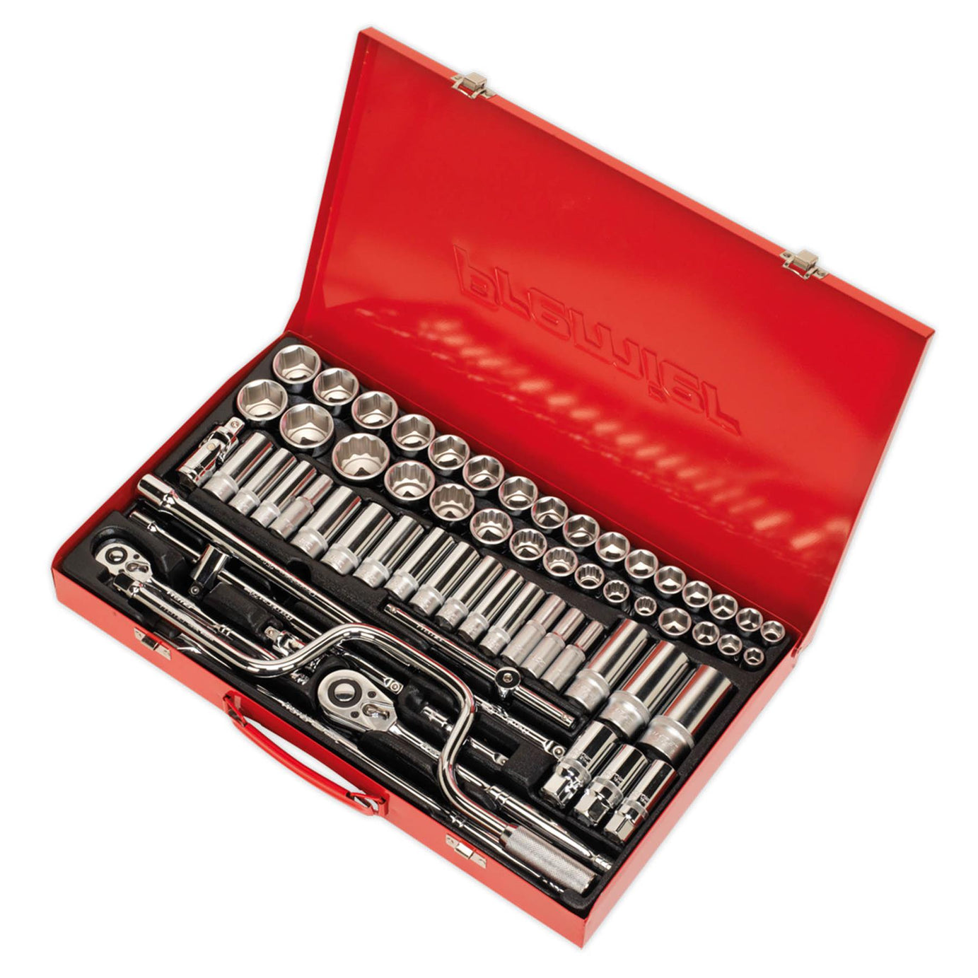 Sealey Socket Set 64pc 3/8" & 1/2"Sq Drive 6pt WallDrive - Metric/Imperial
