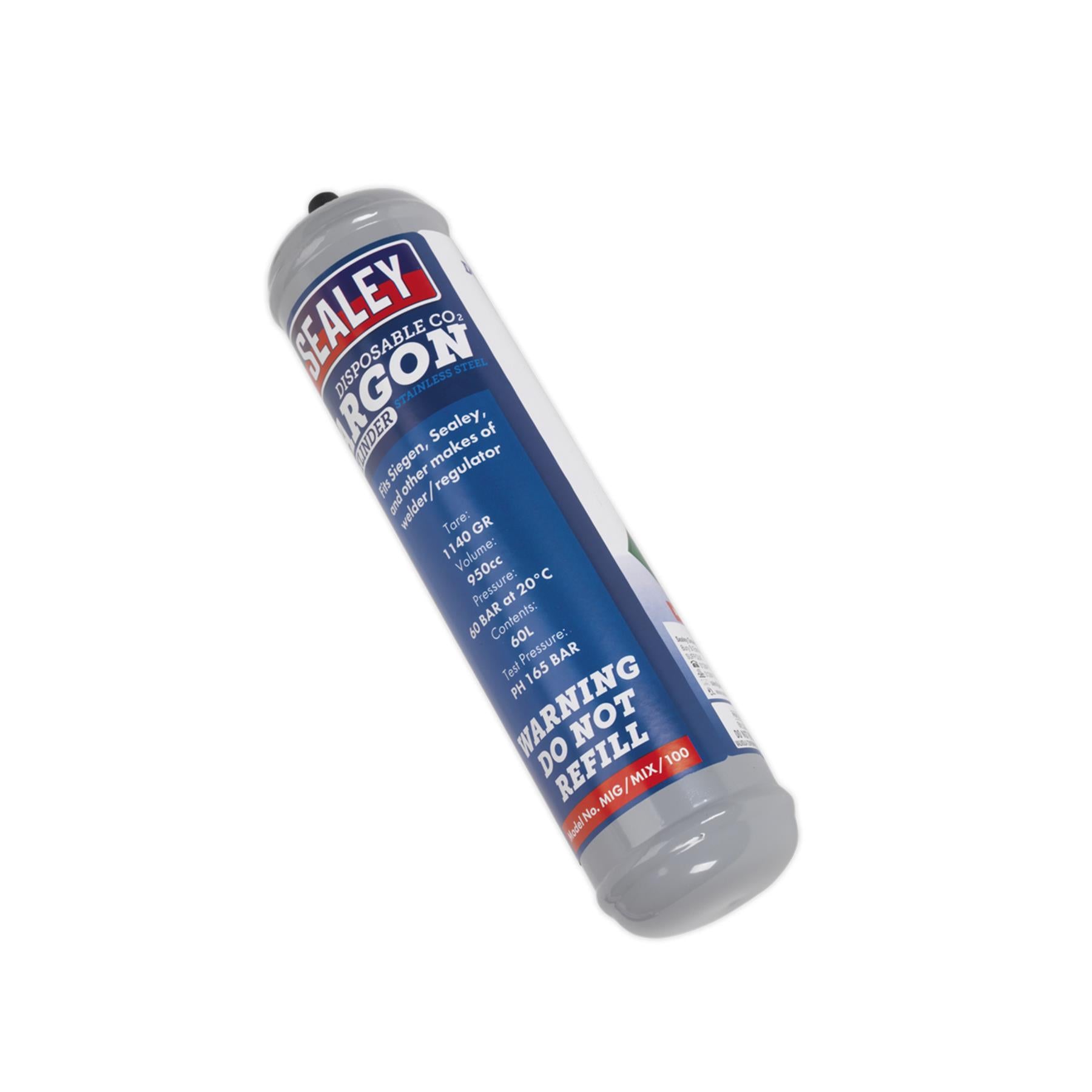 Sealey Gas Cylinder Disposable Carbon Dioxide/Argon 60L