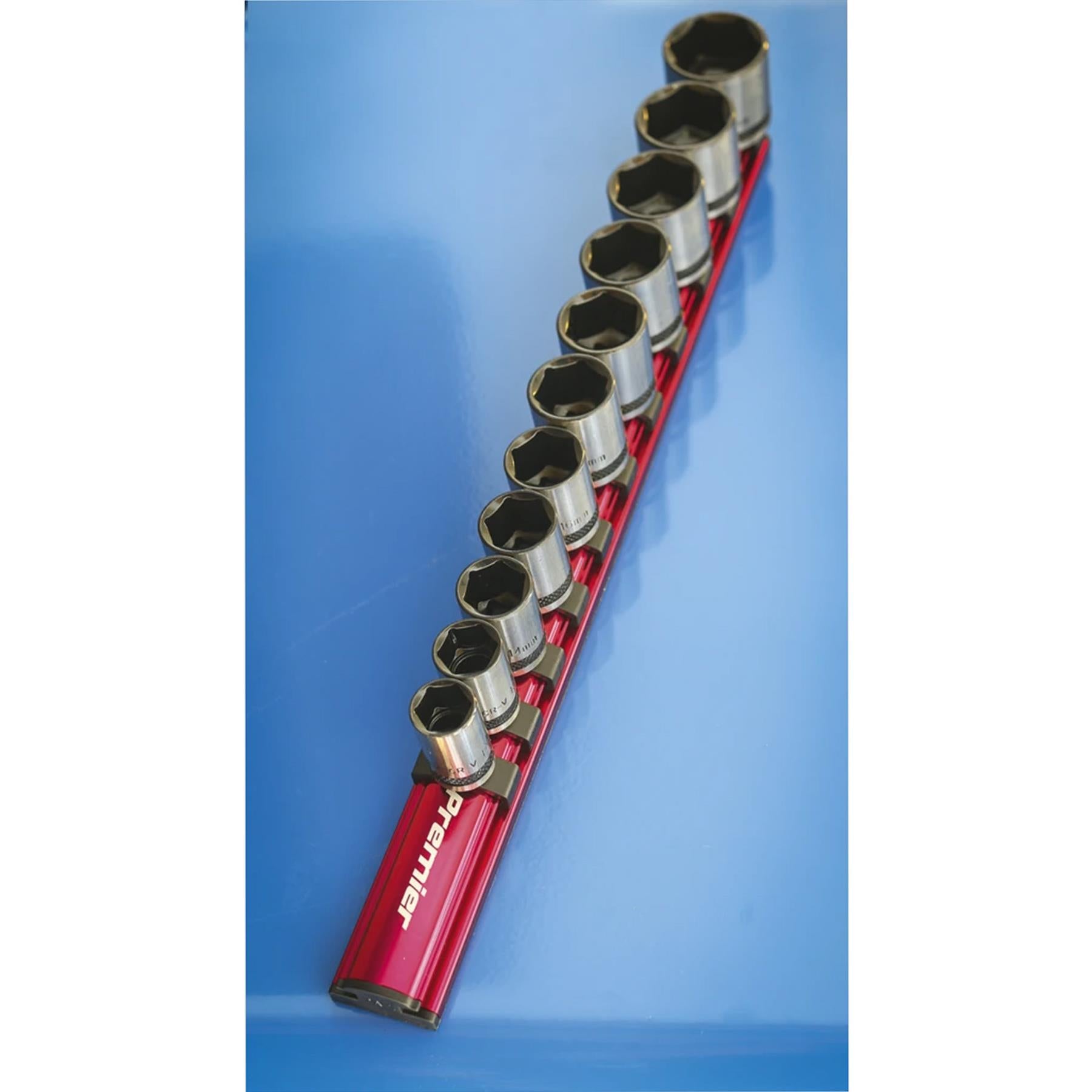 Sealey Socket Retaining Rail Magnetic 3/8"Sq Drive 12 Clips