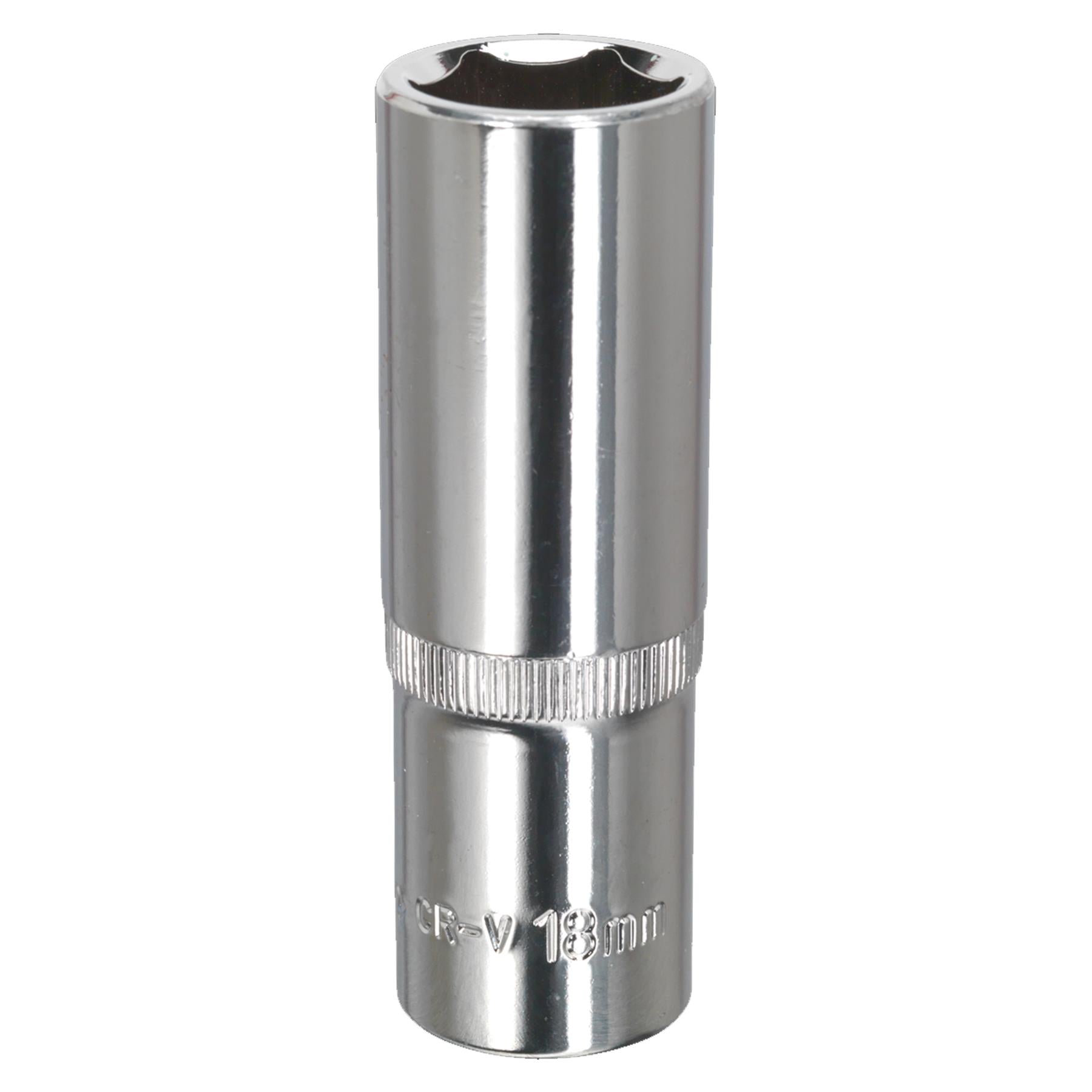 Sealey WallDrive Socket 18mm Deep 1/2"Sq Drive Fully Polished