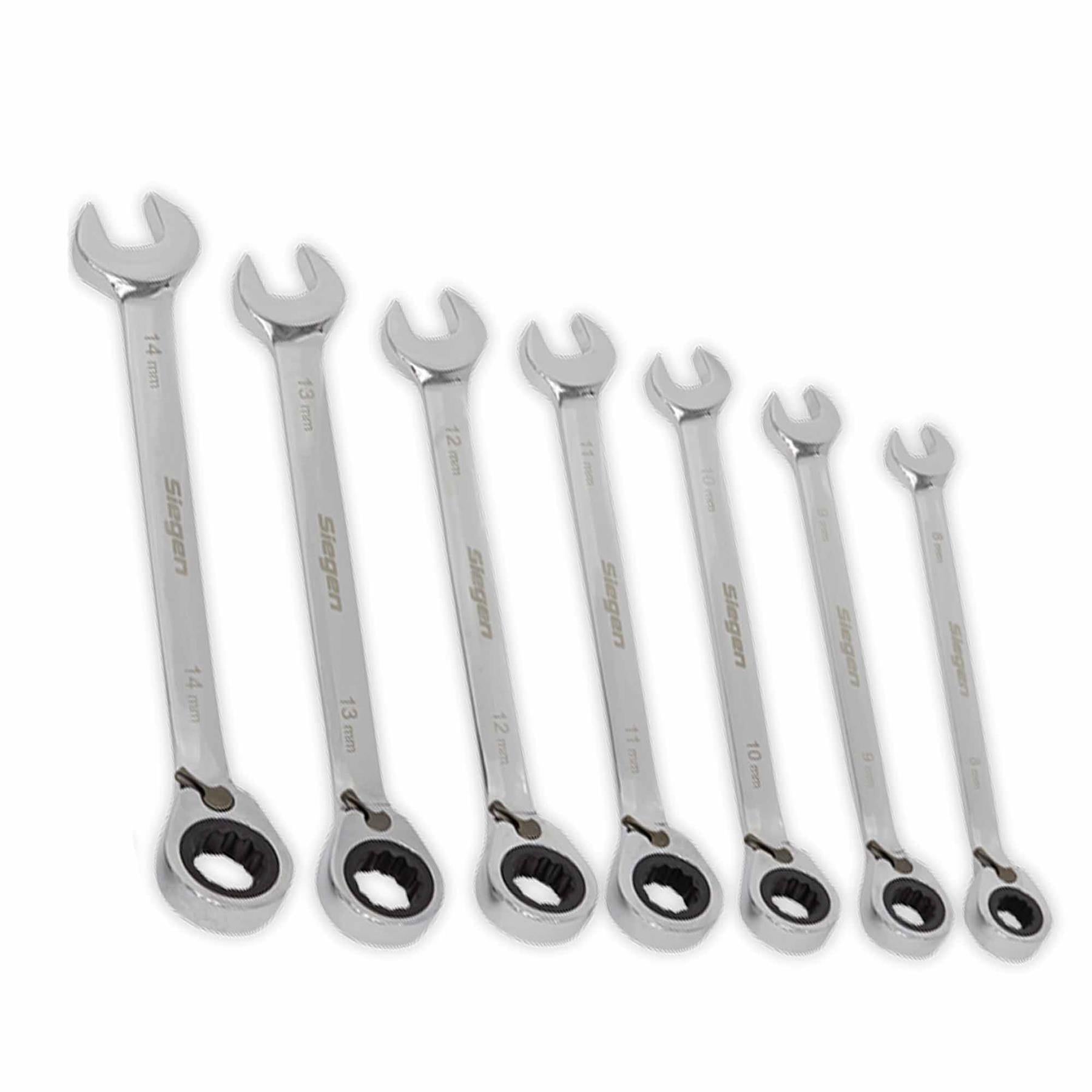 Sealey Reversible Ratchet Combination Spanner Set 12pc Metric