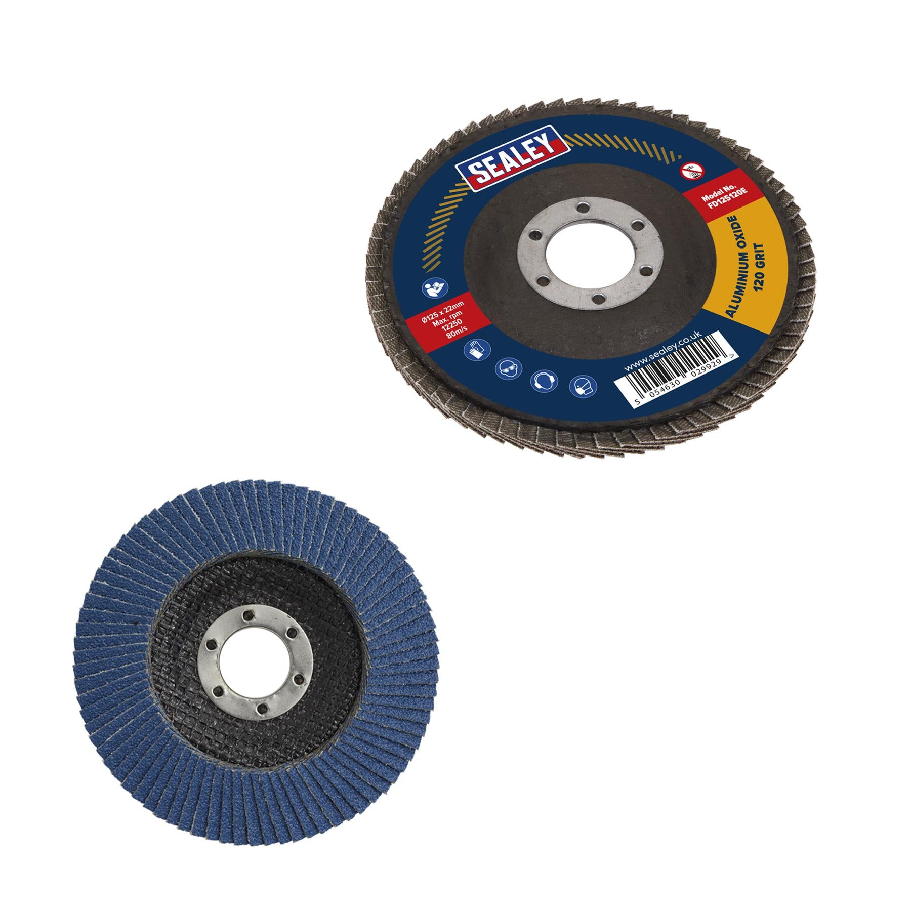 Sealey Flap Disc Aluminium Oxide Ø125mm Ø22mm Bore 120Grit
