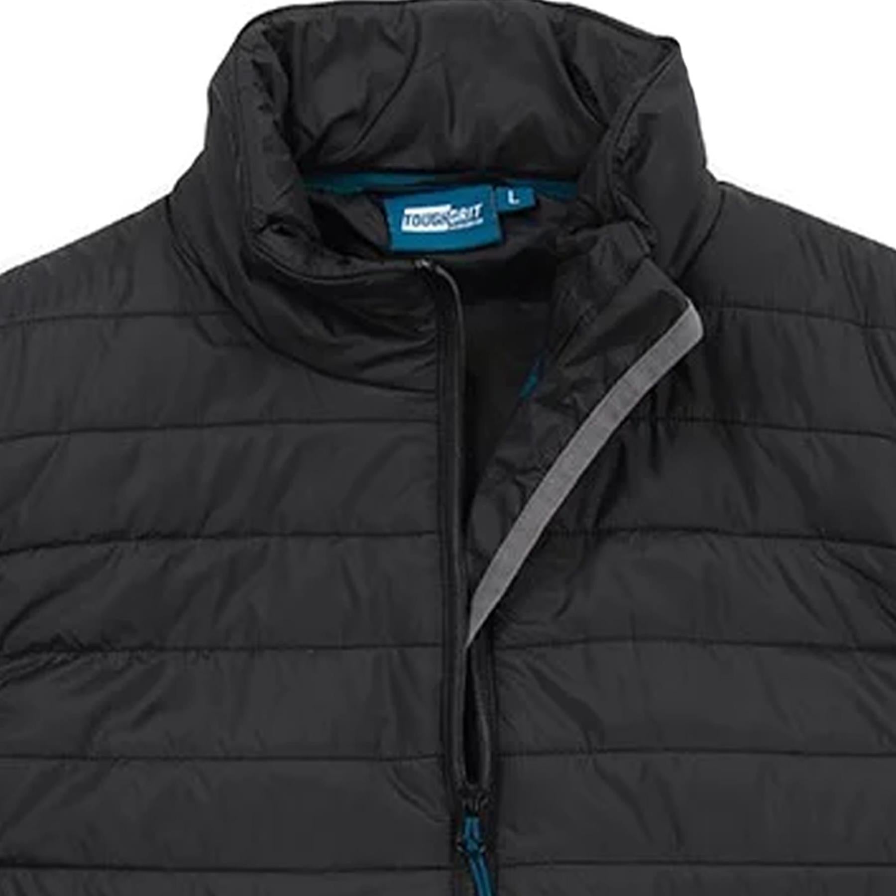 Tough Grit Mens 2-tone Body Warmer Gilet Warm Padded Black/Charcoal L