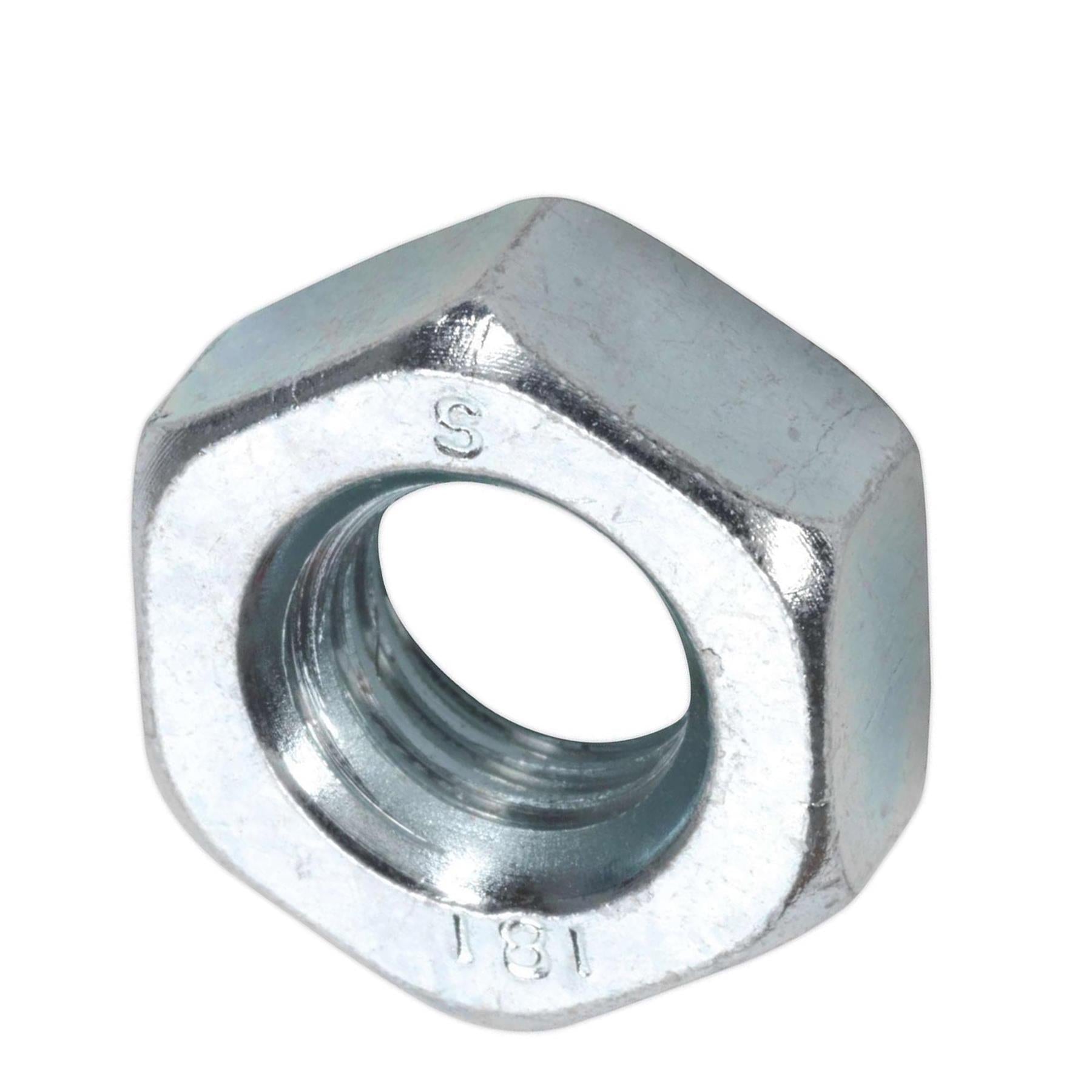 Sealey Steel Nut DIN 934 - M10 Zinc Pack of 100