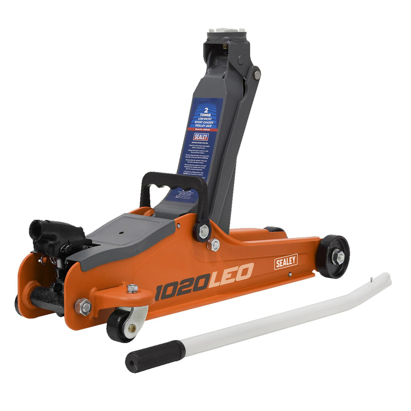 Sealey 2 Tonne Low Profile Trolley Jack Hydraulic Lift Heavy Duty Floor Orange