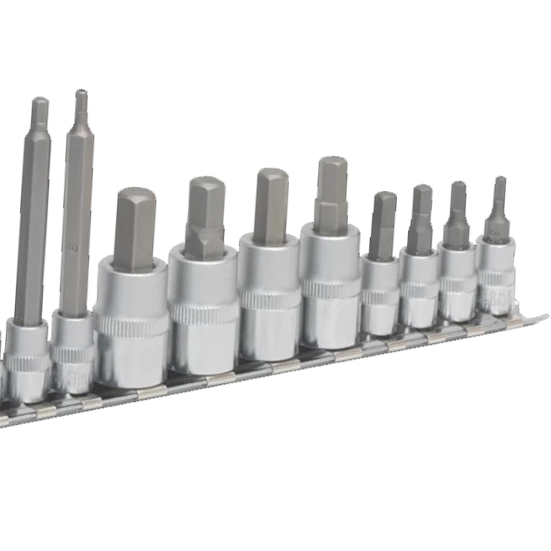 Sealey Hex Socket Bit Set 16pc 1/4" & 3/8"Sq Drive