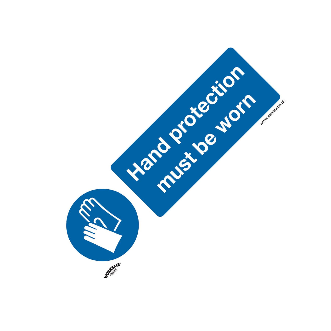 Mandatory Safety Sign - Hand Protection Must Be Worn - Rigid Plastic