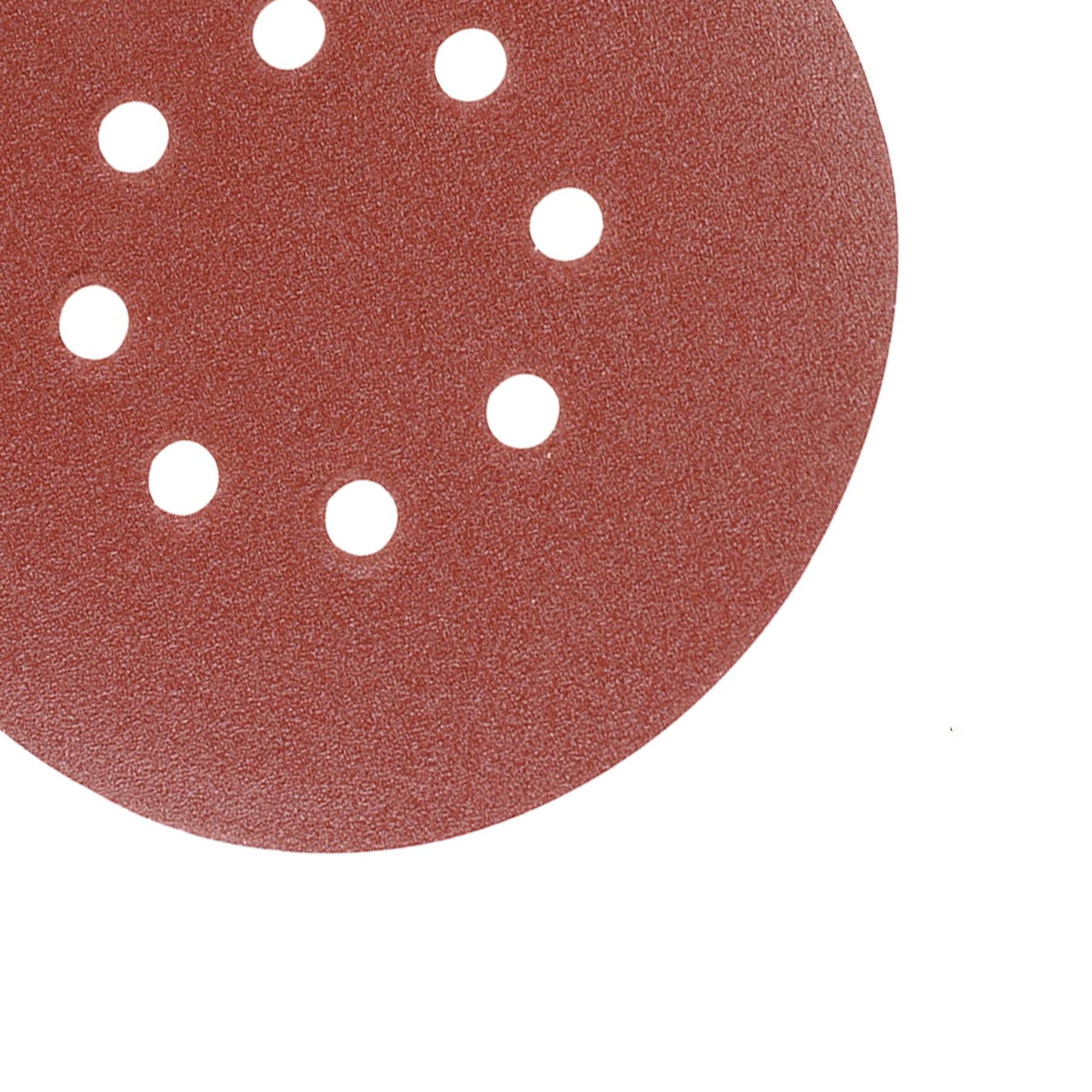 Punched Sanding Discs 150mm 10Pk Grit 120 Hook & Loop Aluminium Oxide New
