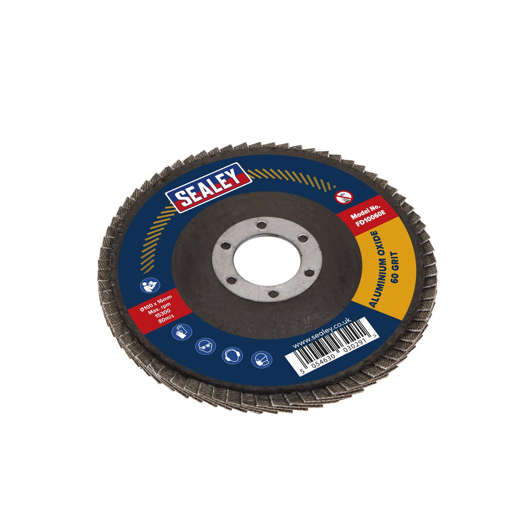 Sealey Flap Disc Aluminium Oxide Ø100mm Ø16mm Bore 60Grit