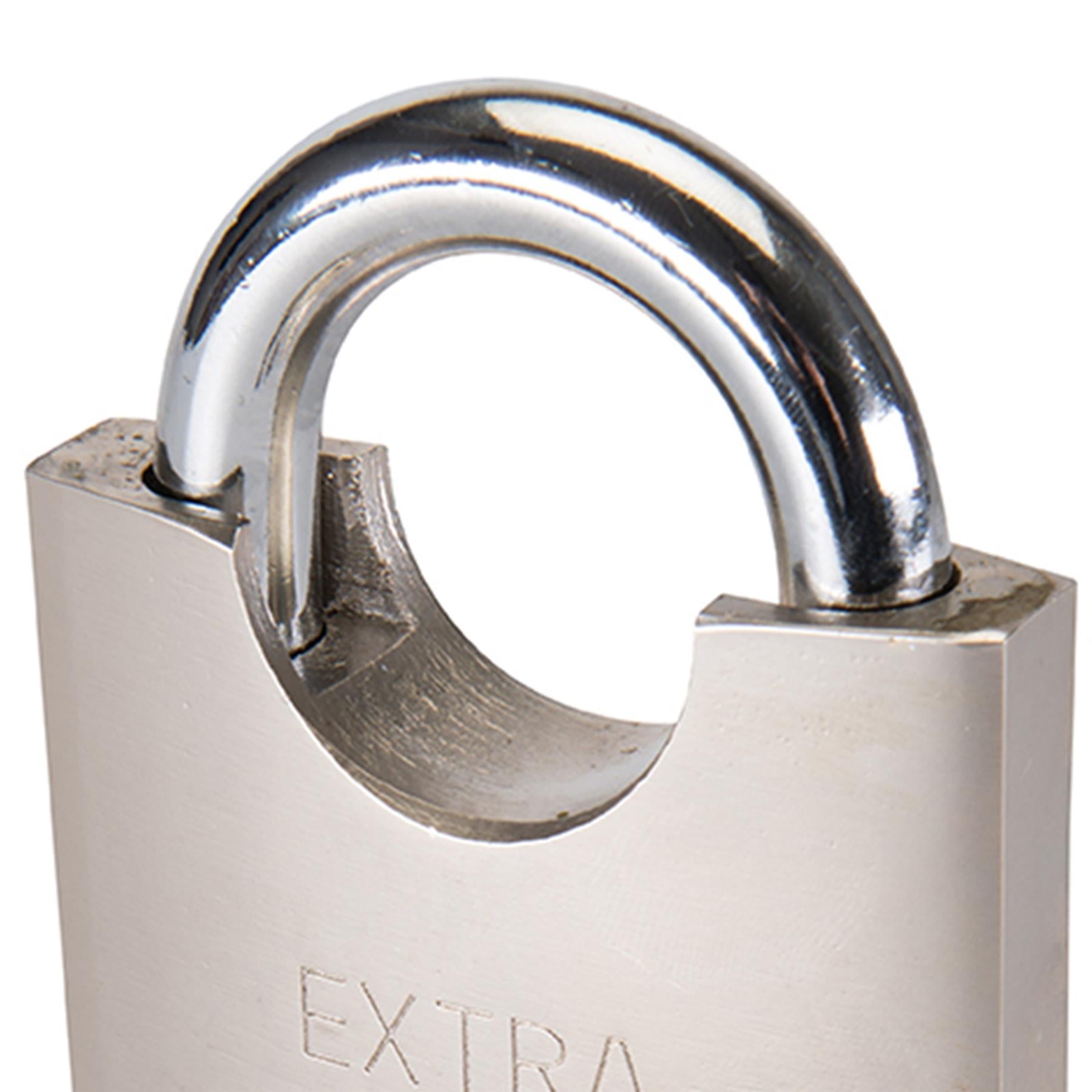 Shrouded Padlock 70mm Security Safety Burglar Chrome-Plated Steel Body & Shackle