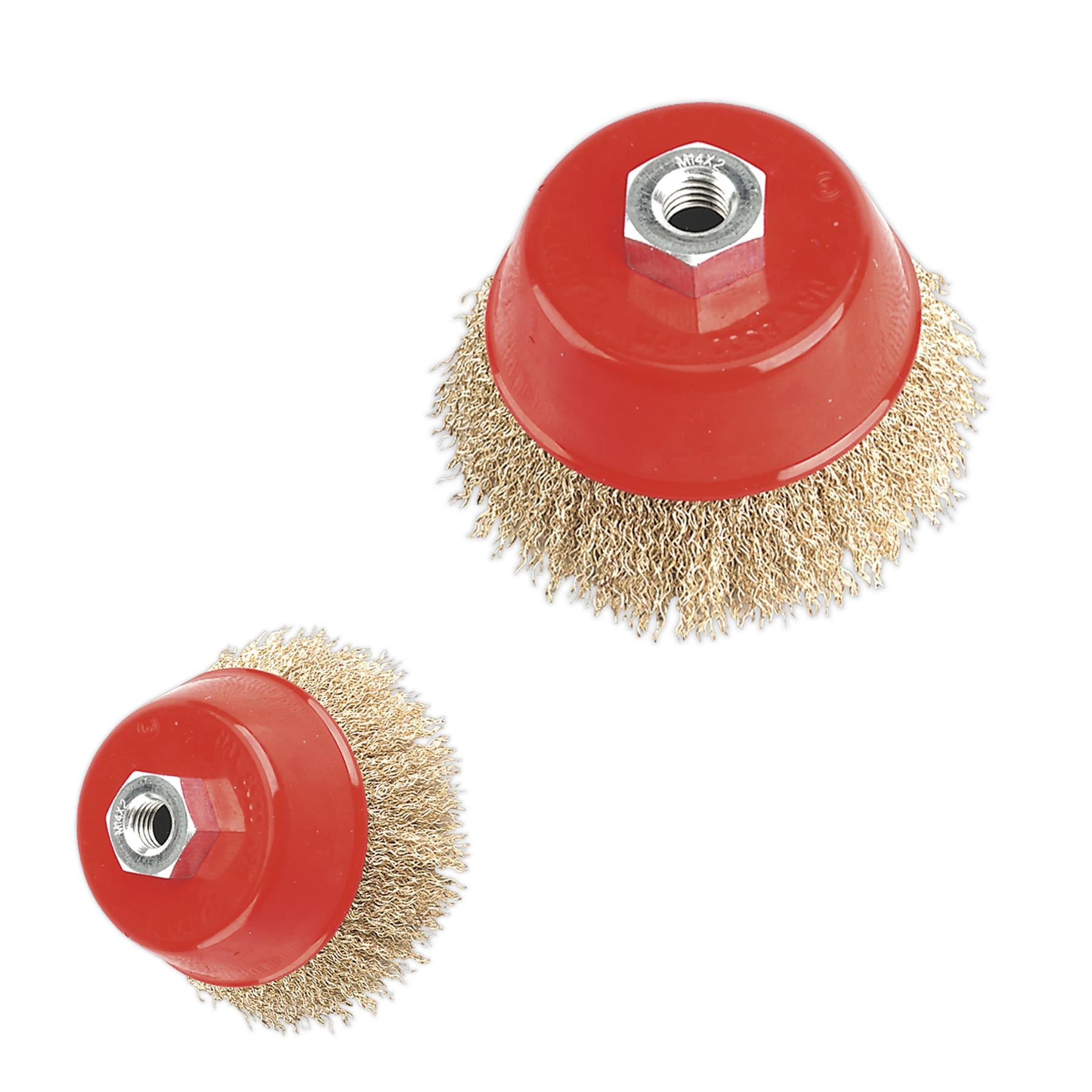 Sealey Brassed Steel Cup Brush 100mm M14 x 2mm