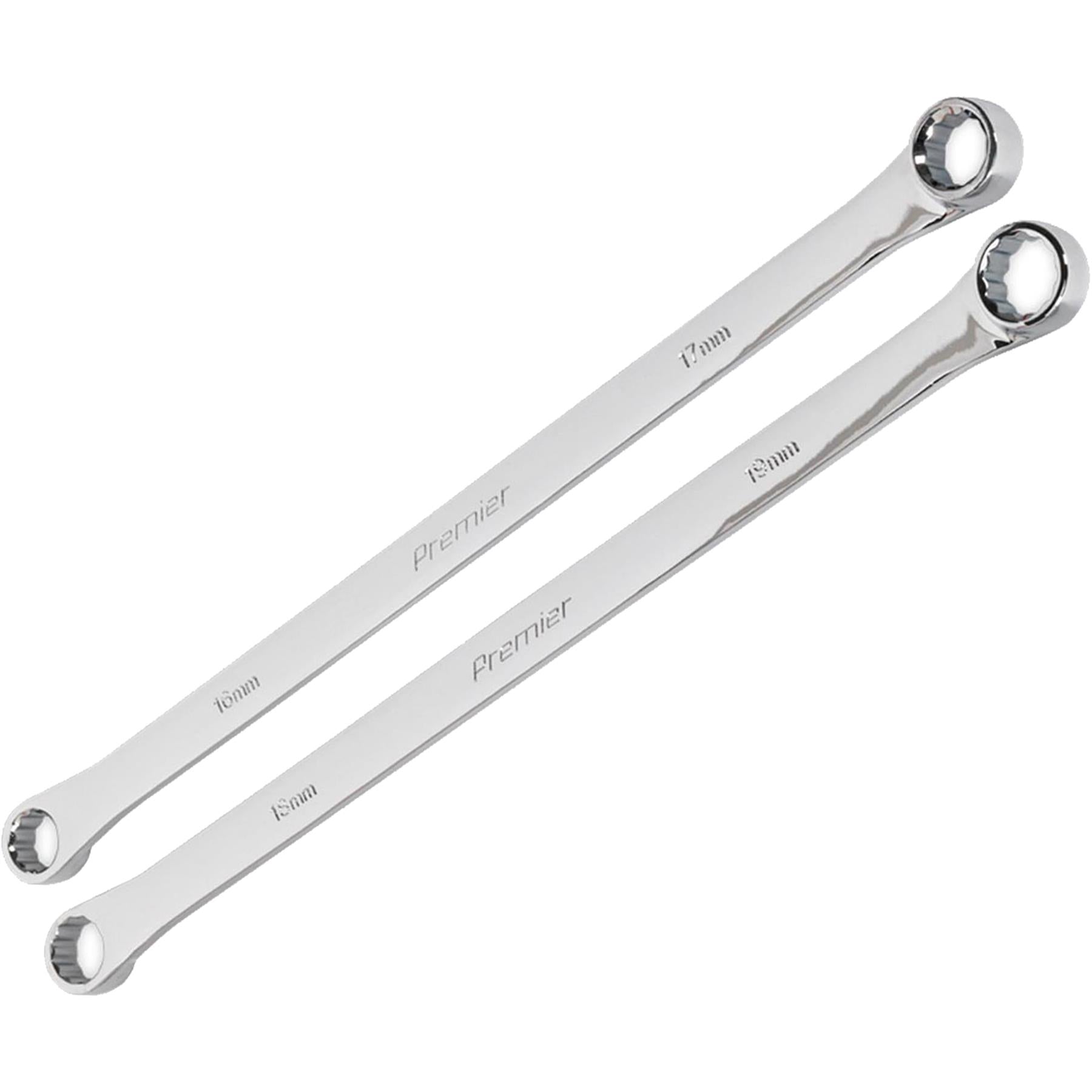 double End Ring Spanner Set 7pc Extra-Long Metric. Sealey