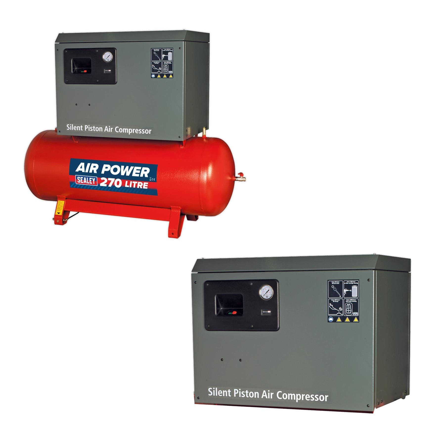 Sealey Compressor 270L Belt Drive 5.5hp 3ph 2-Stage Low Noise