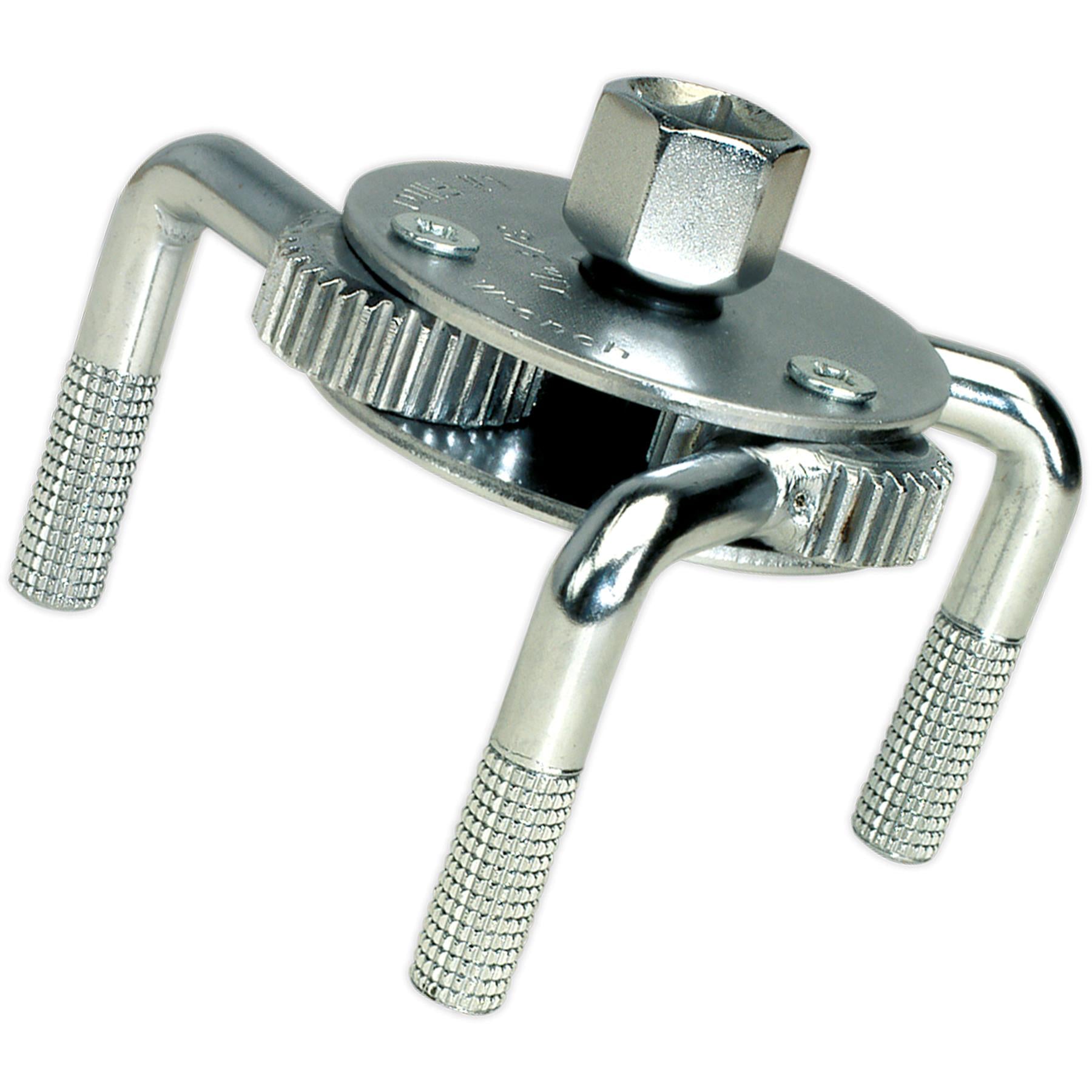 Sealey Oil Filter Claw Wrench 65-110mm Capacity 3/8" & 1/2"Sq Drive