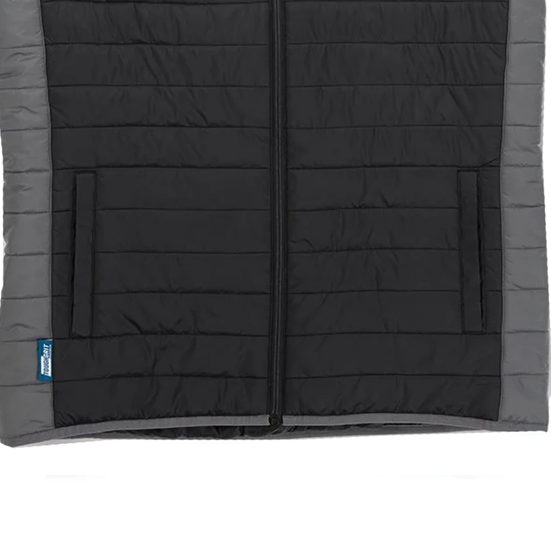 Tough Grit Mens 2-tone Body Warmer Gilet Warm Padded Black/Charcoal XS