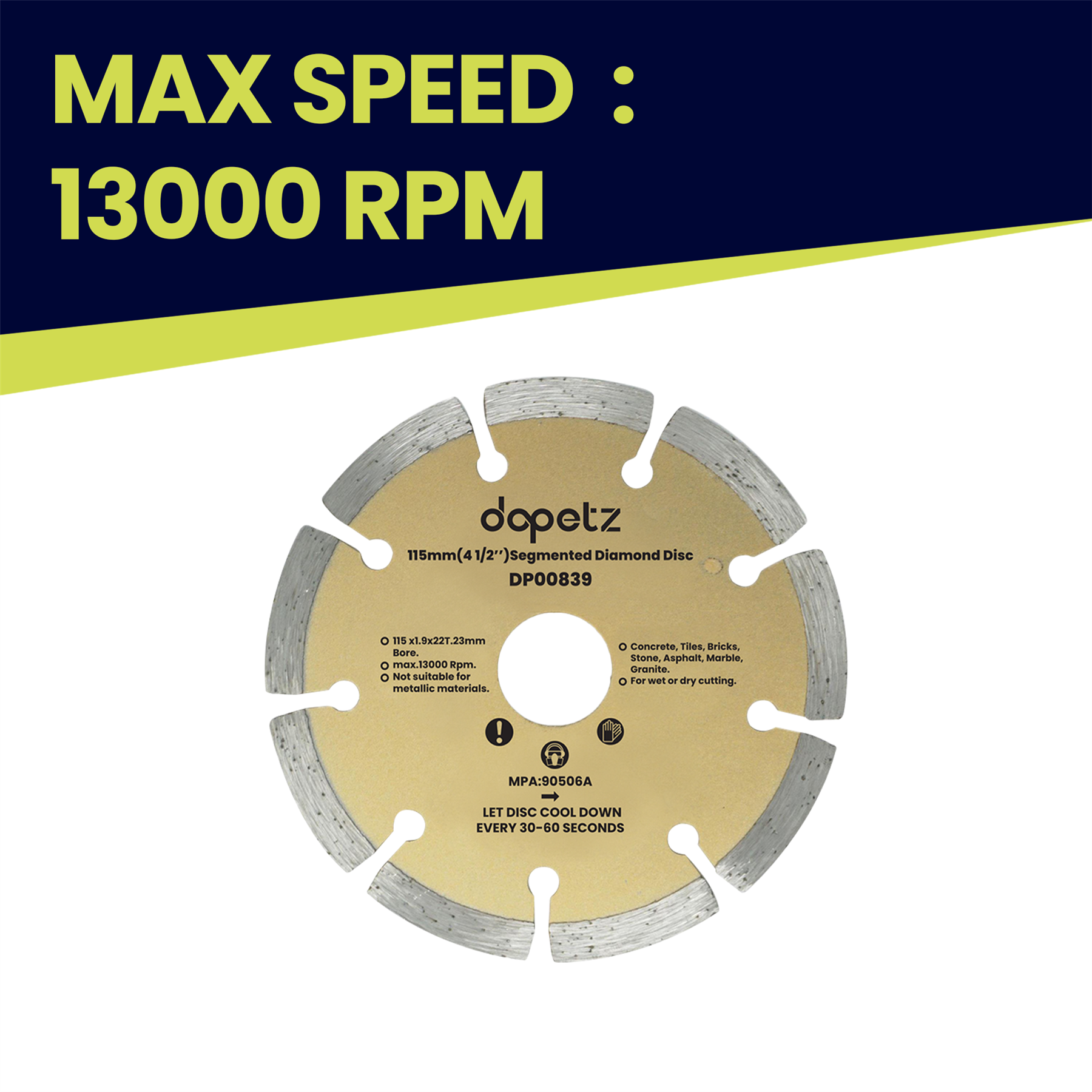 115mm Diamond Cutting Discs 41/2" Angle Grinder Blade, Tile Stone & Concrete
