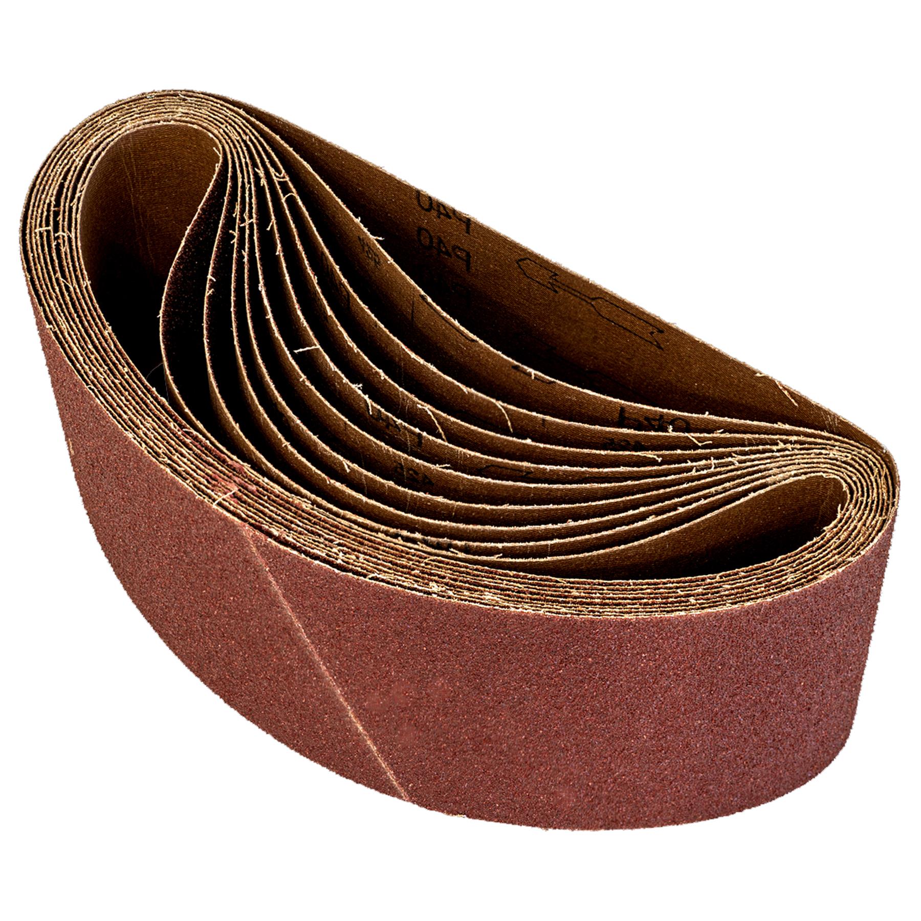 Sanding Belt 100 x 620mm 40Grit - Pack of 10.Aluminium oxide resin bonded Sealey
