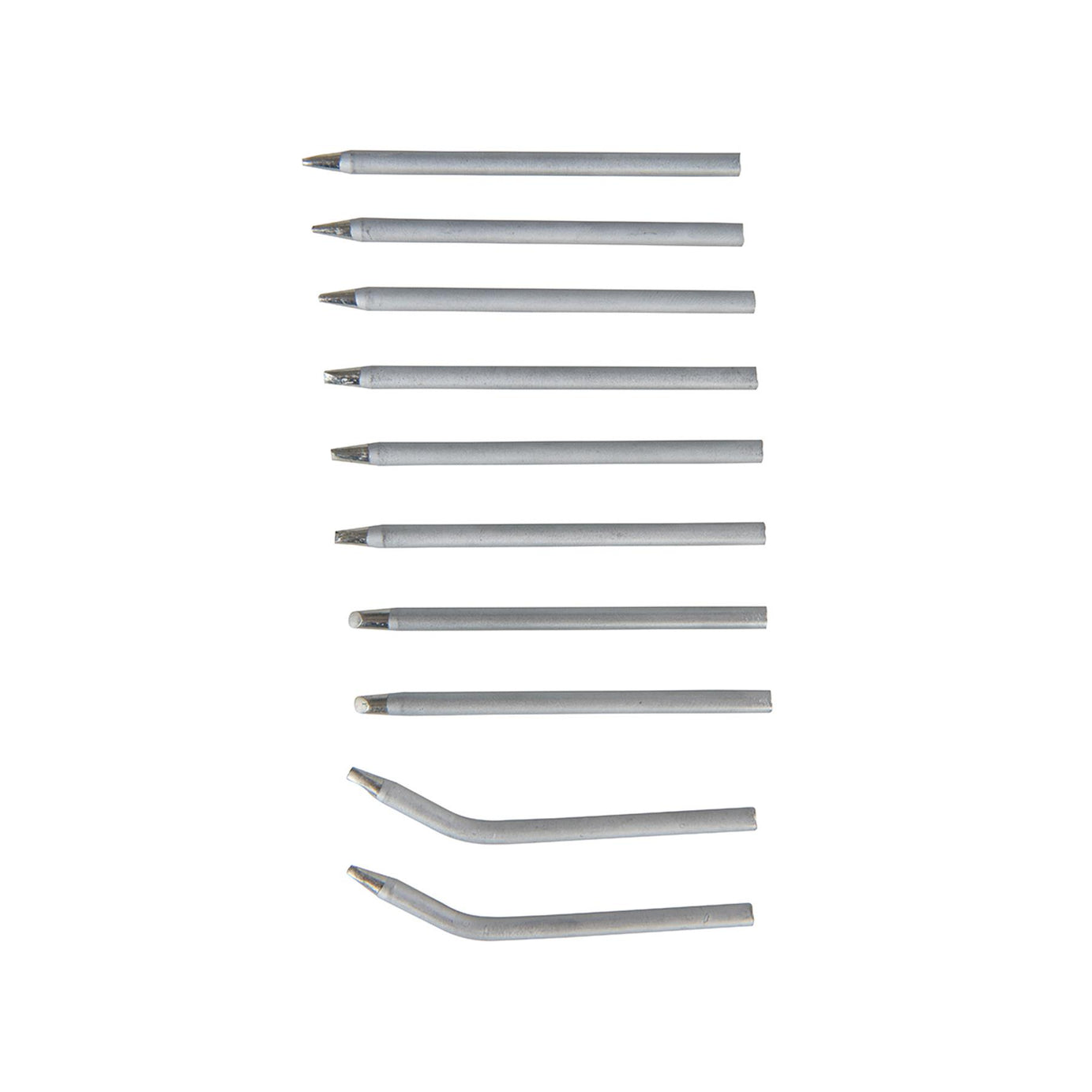 10Pc Soldering Iron Tip Set 3.8mm Diameter Point Chisel Replacement 40W Tip Set
