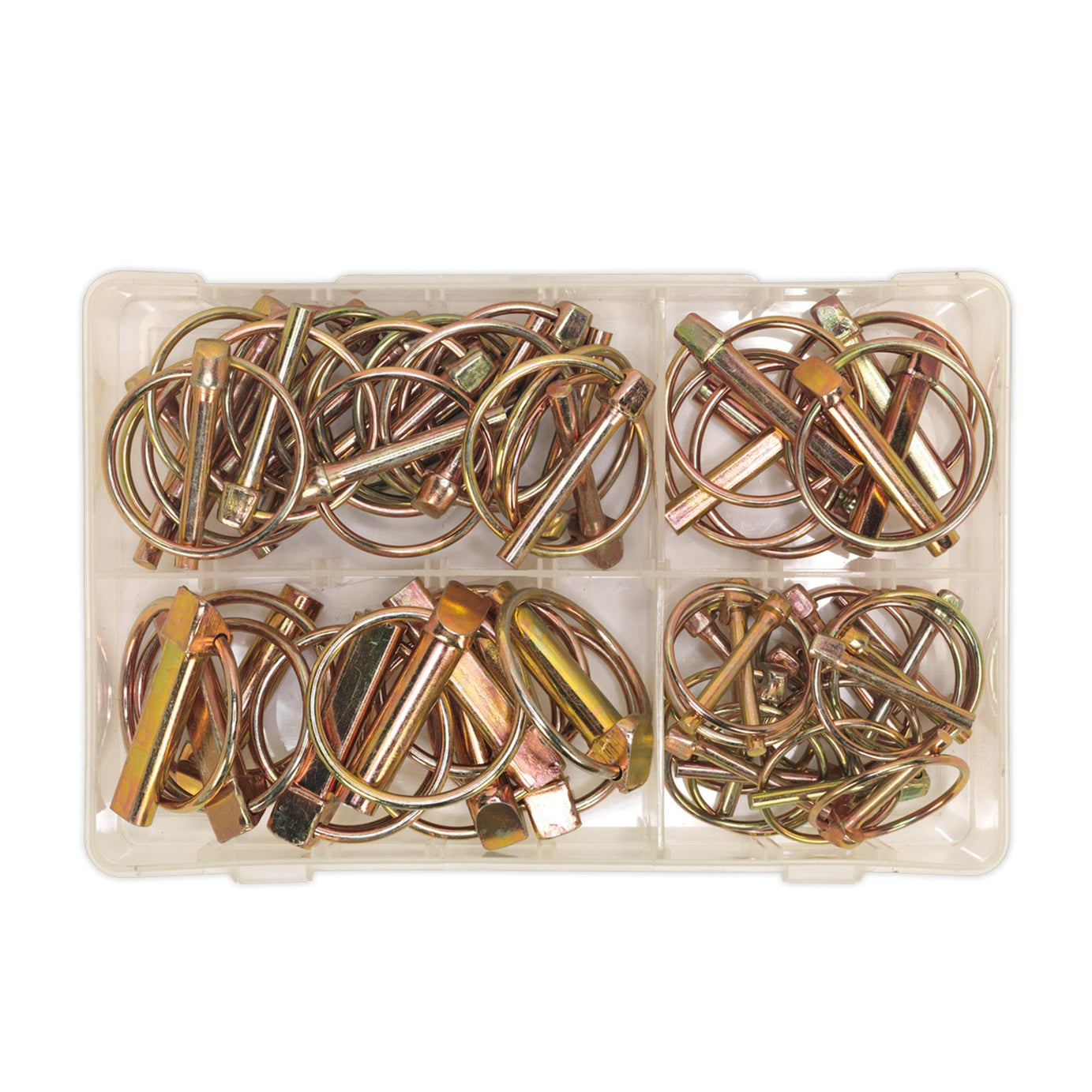 Sealey 50pc Lynch Pin ( Linchpin ) Locking Pin Clip Assortment Set Metric