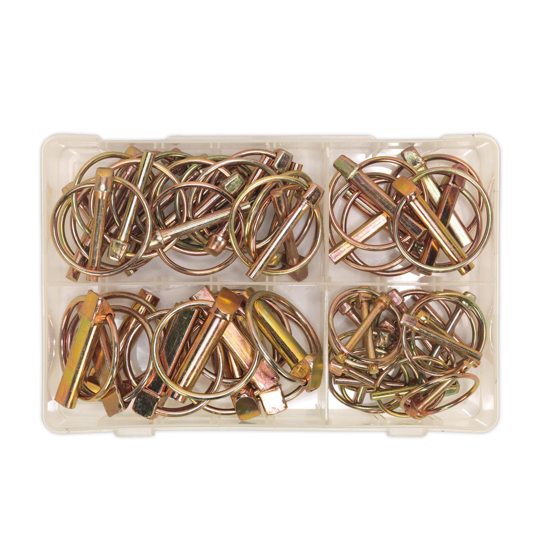 Sealey 50pc Lynch Pin ( Linchpin ) Locking Pin Clip Assortment Set Metric