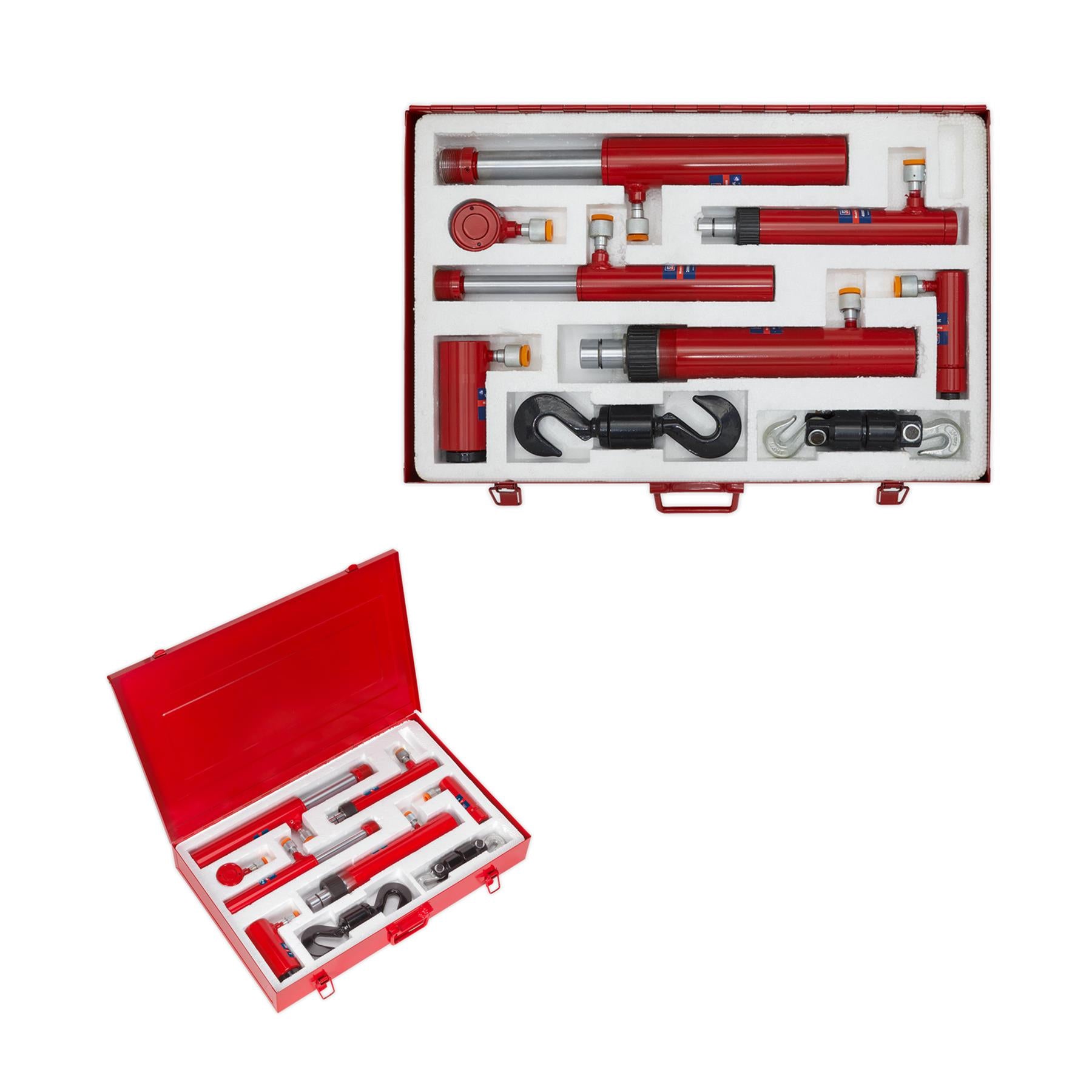 Sealey Specialist Push & Pull Ram Set Chromed Rams Steel Storage Case