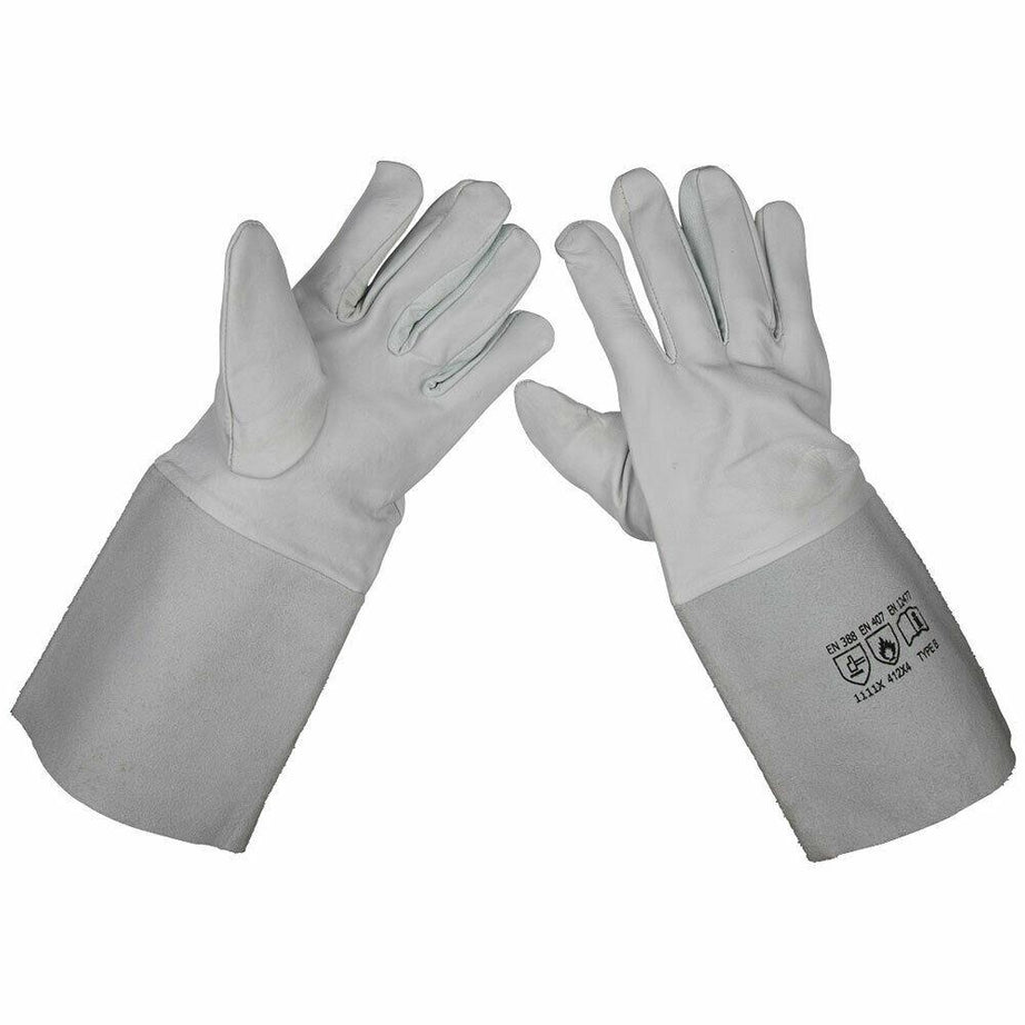 Sealey TIG Welding Gauntlets Pair Welders Hand Gloves SSP142