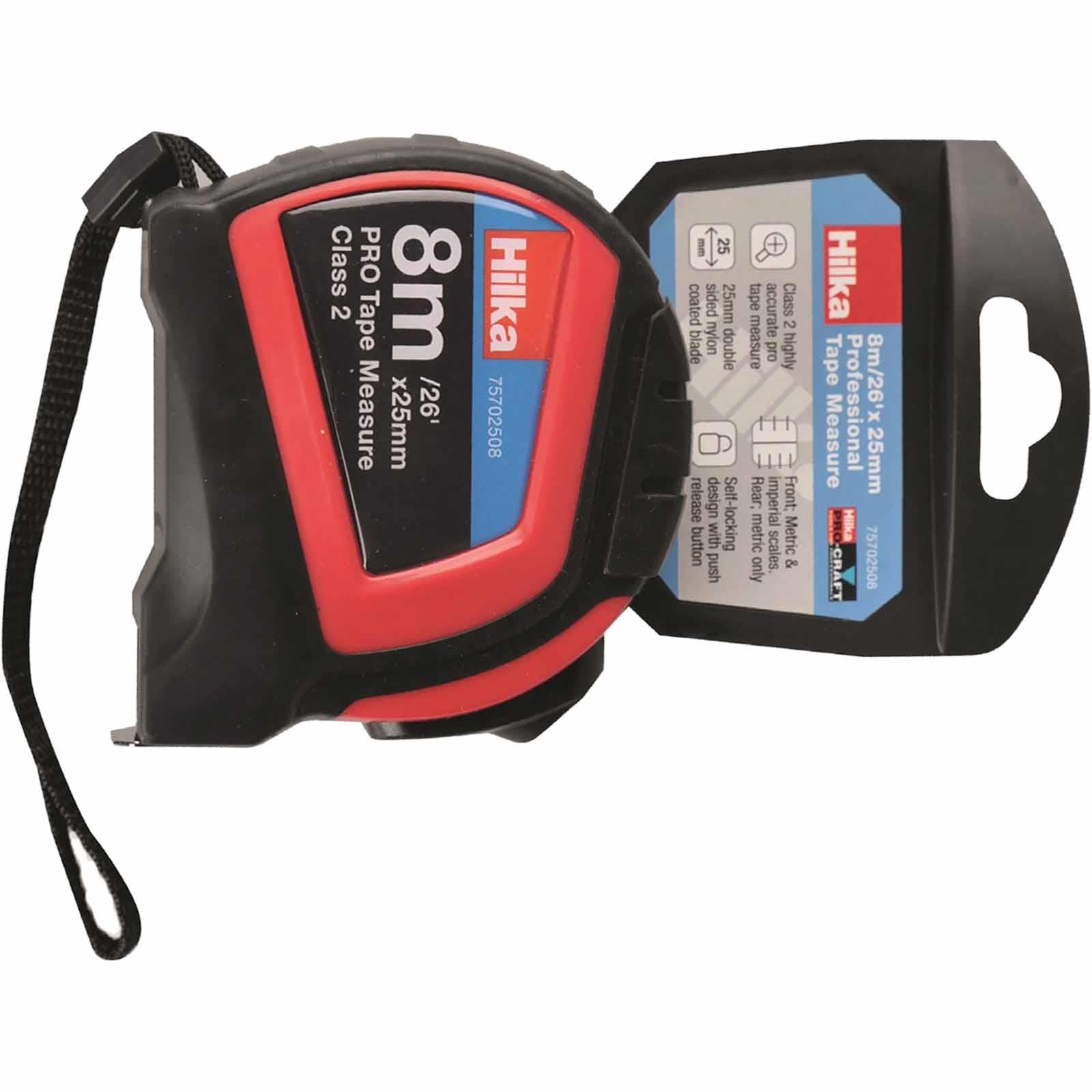 8m/26ft x 25mm Professional non-slip rubber double sided nylon coated blade Tape Measure