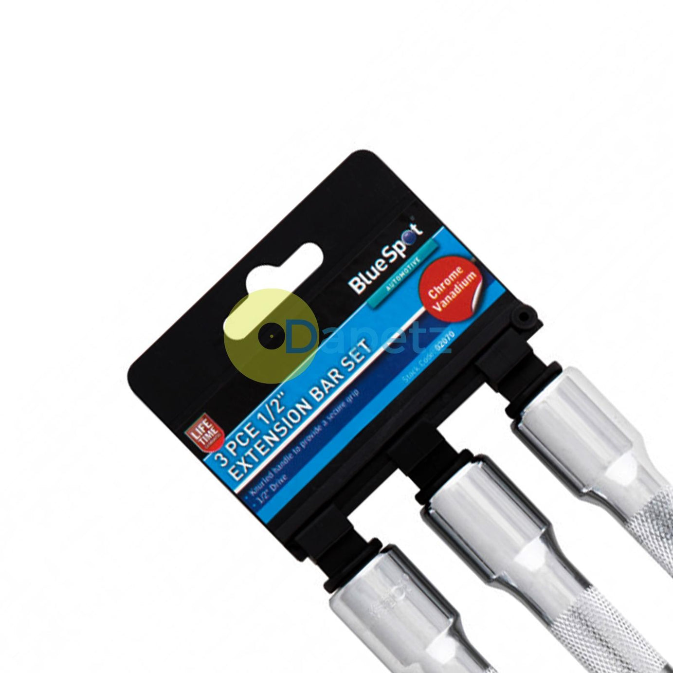 BlueSpot 3 Piece Spring Loaded 1/2 Inch Extension Bar Set 3, 5 and 10 Inch