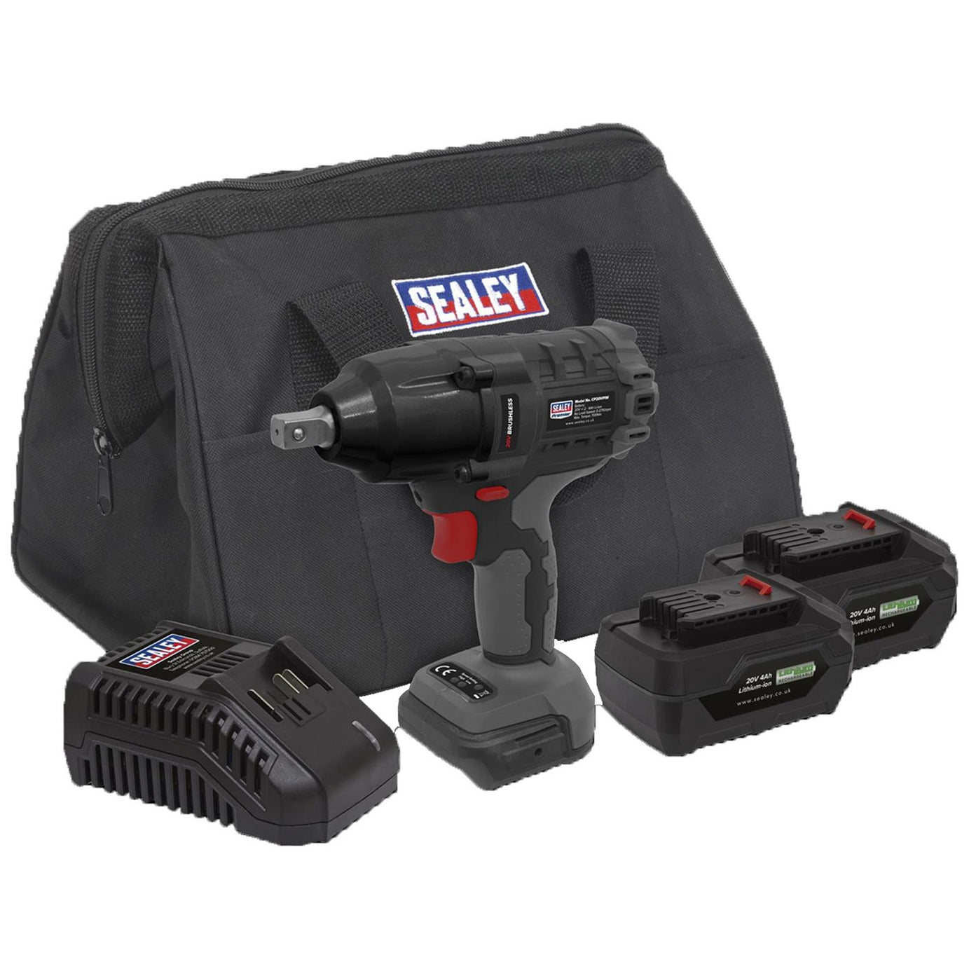 Impact Wrench Kit From Sealey 1/2" SQ Drive 700NM 20V - 2 Batteries