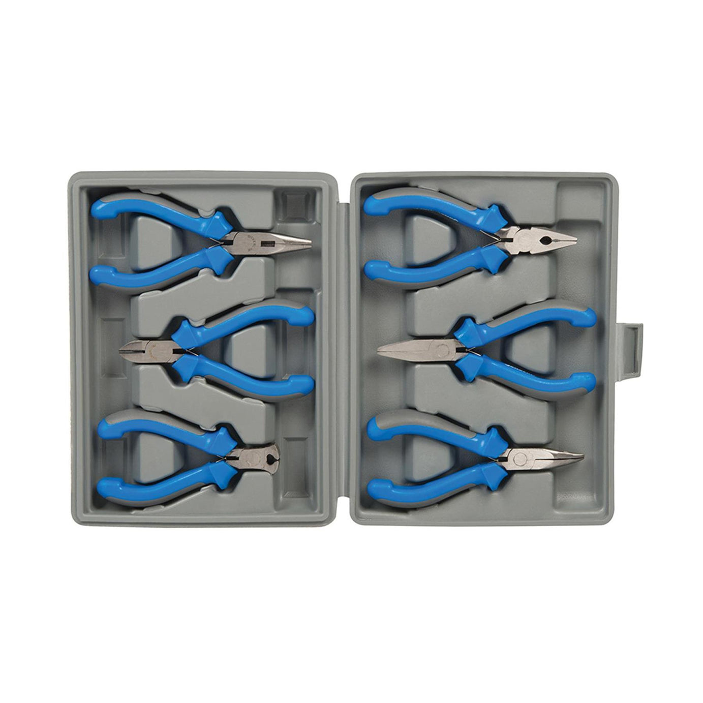 Mini Pliers Set Long, Flat & Bent Nose, Side/End Cutters, Combination 6pc Set
