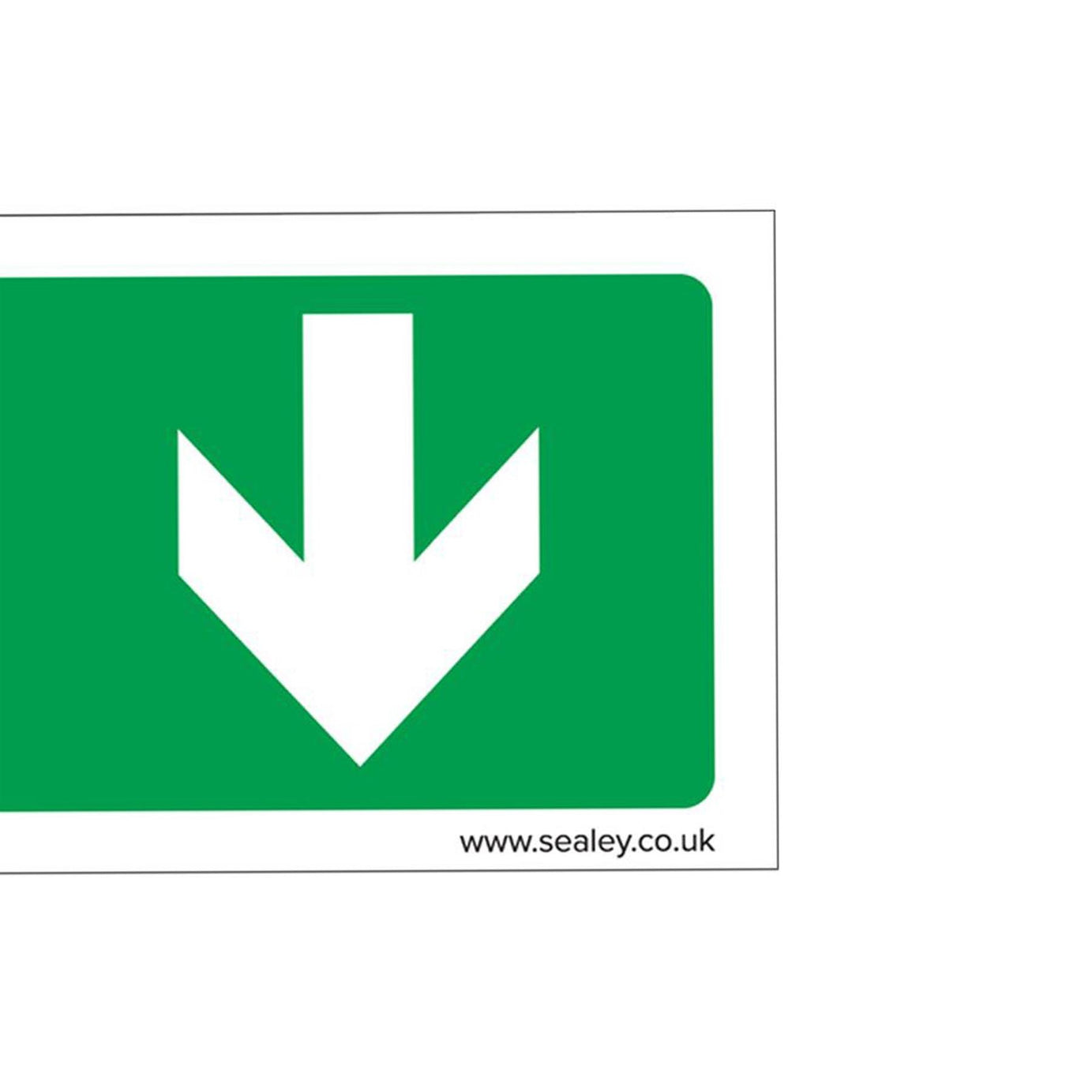 Sealey Safety Sign - Fire Exit (Down) - Self-Adhesive - Pack of 10