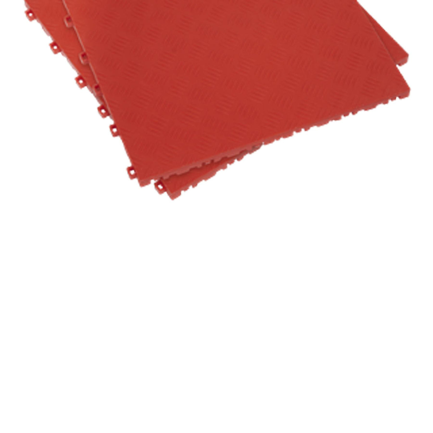 Sealey Polypropylene Floor Tile-Red Treadplate 400x400mm Pack of 9
