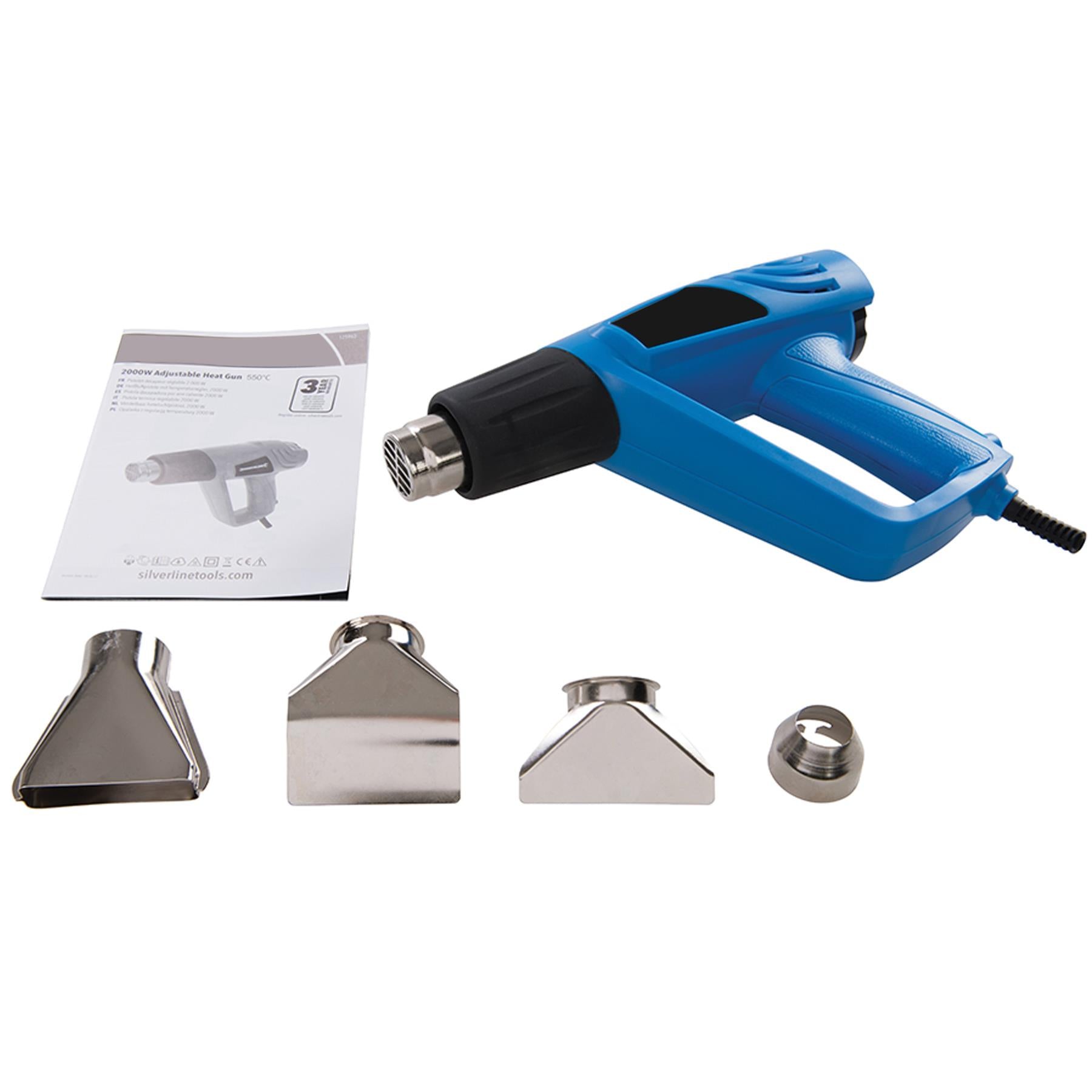 Professional Hot Air Gun Adjustable 2000W 600°C 125963 Paint Remover Heat Shrink