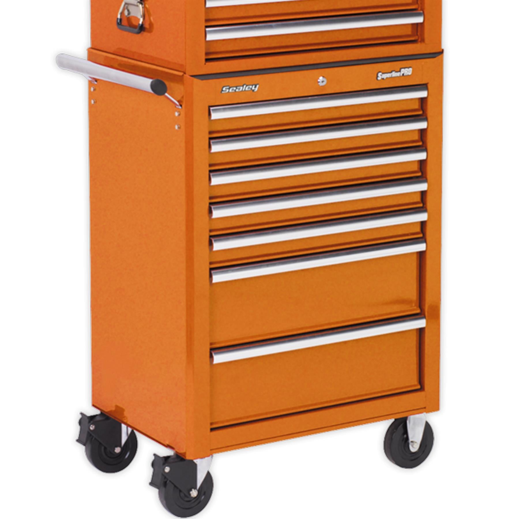 Sealey Topchest, Mid-Box & Rollcab Combination 14 Drawer - Orange