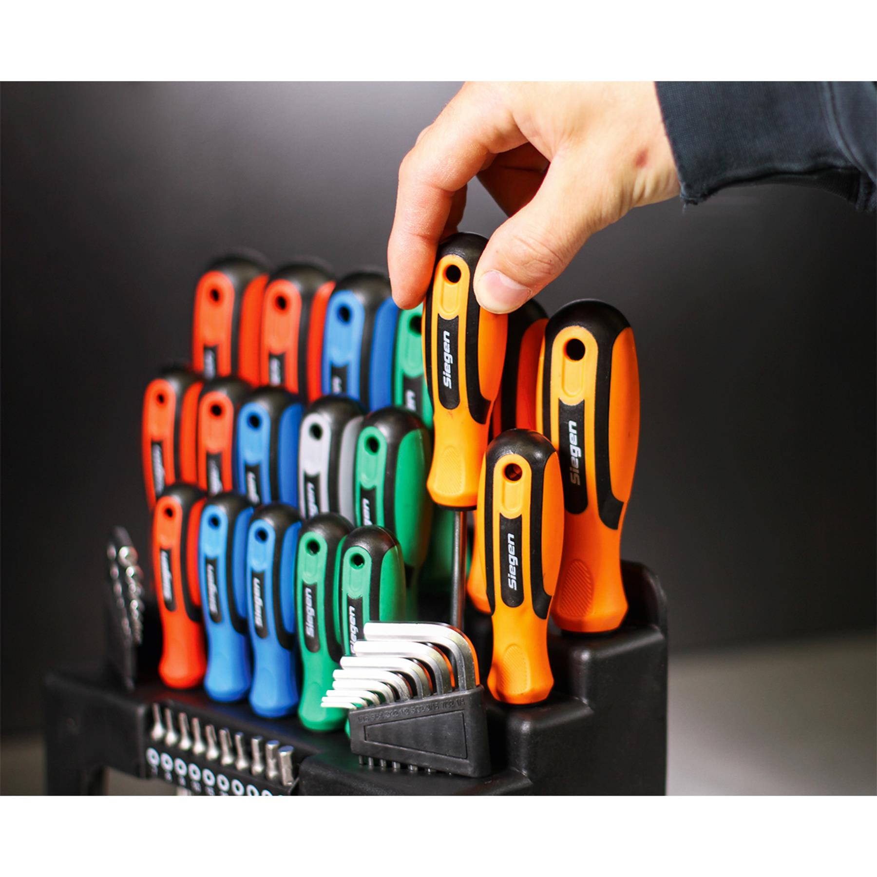 Sealey Screwdriver Hex Key & Bit Tool Set - 44 Pieces - For Light Trade/DIY Use