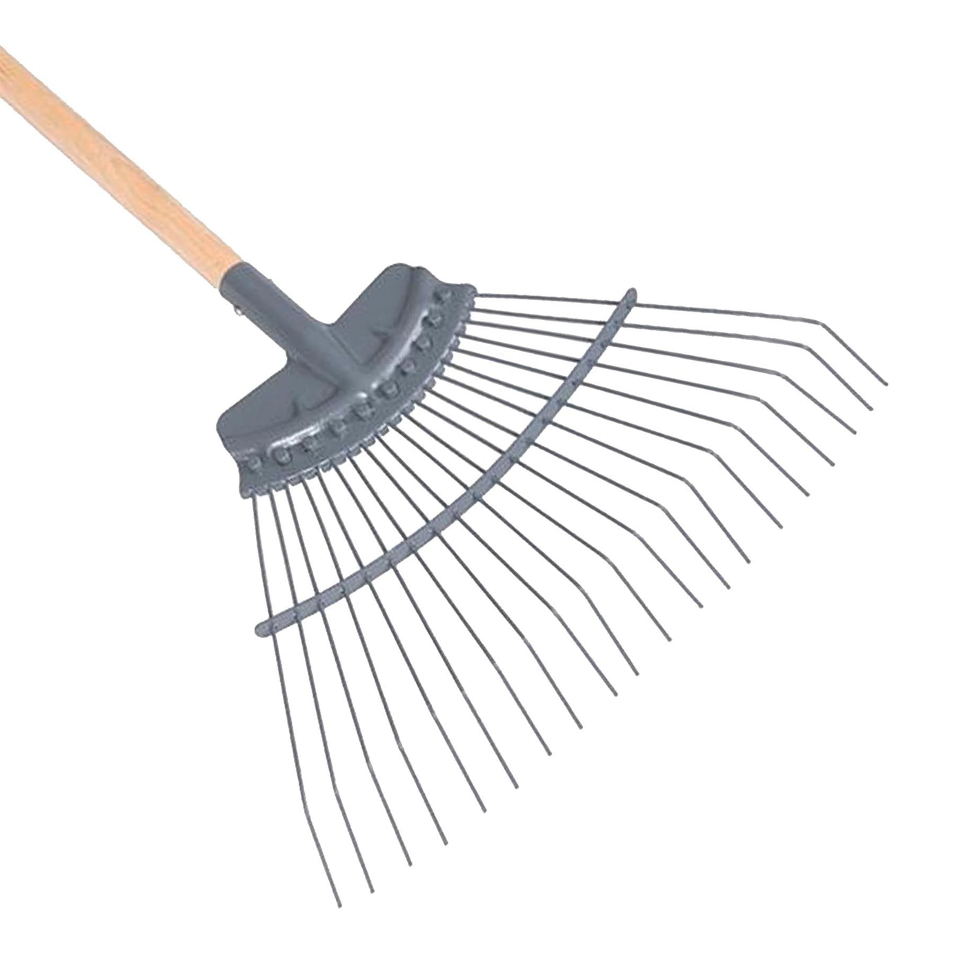 Hardened Carbon Steel Lawn Rake 1730mm Clearing Leaves Grass Thatch Garden Tools