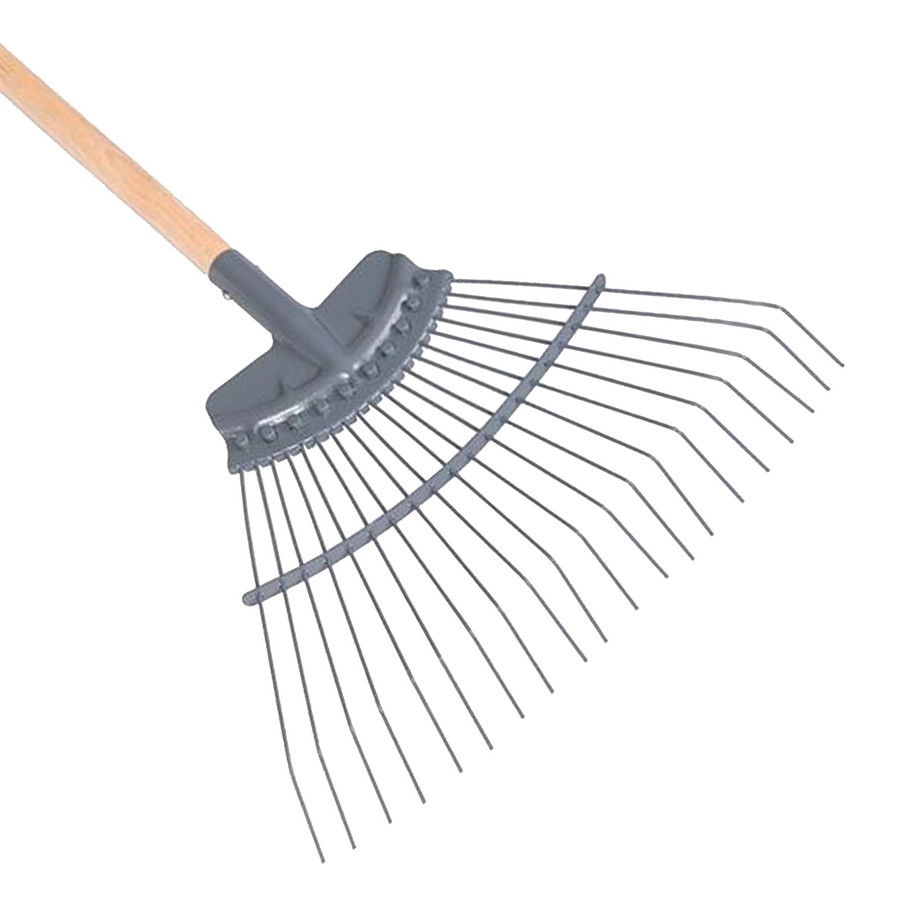 Hardened Carbon Steel Lawn Rake 1730mm Clearing Leaves Grass Thatch Garden Tools