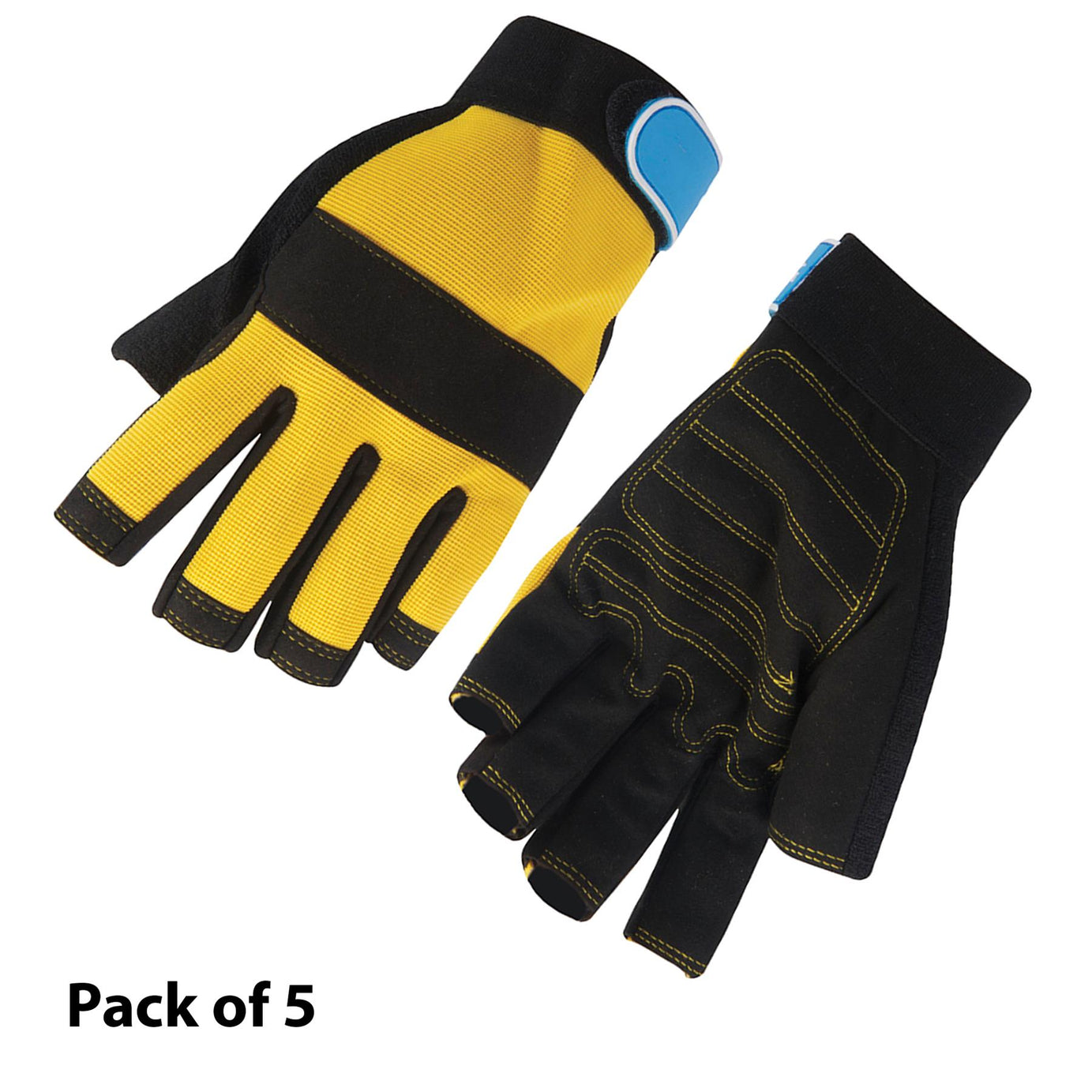 5 X Fingerless Mechanics Gloves Large High Quality Durable For Automotive Use