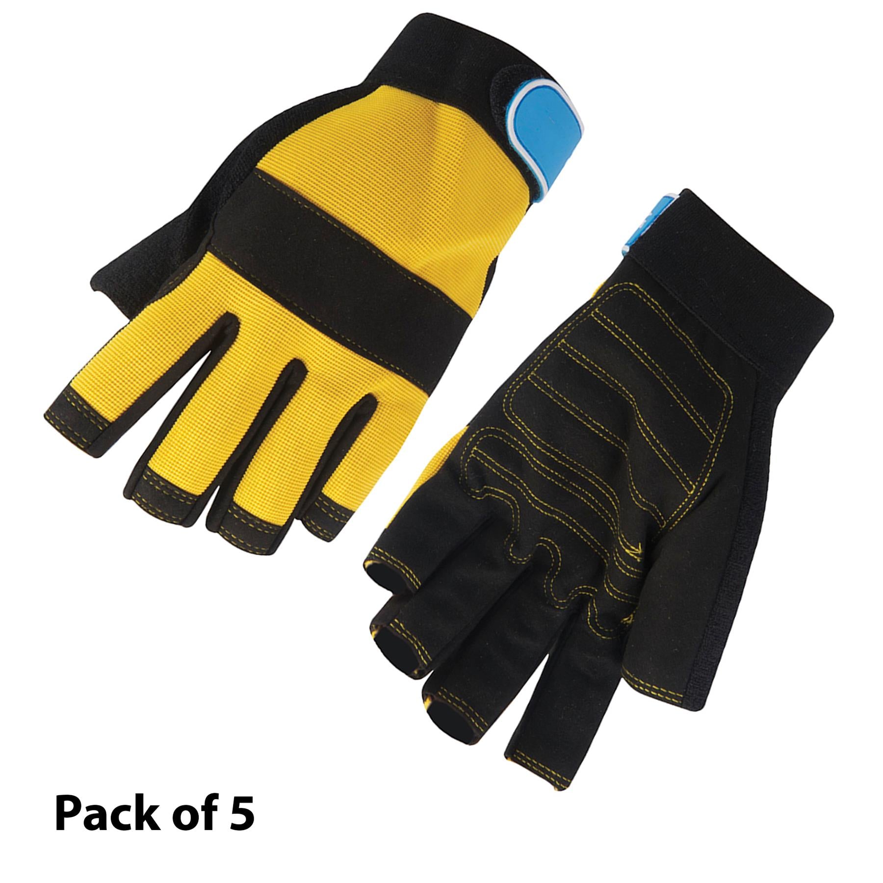5 X Fingerless Mechanics Gloves Large High Quality Durable For Automotive Use