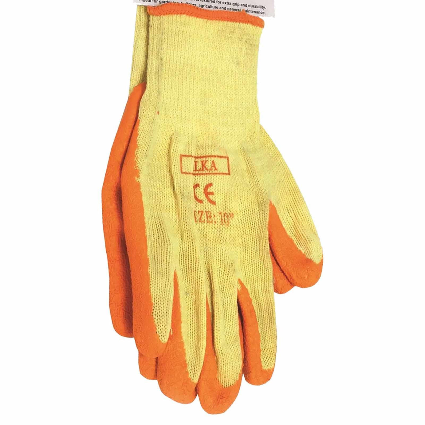 Orange Latex Coated Work Gloves