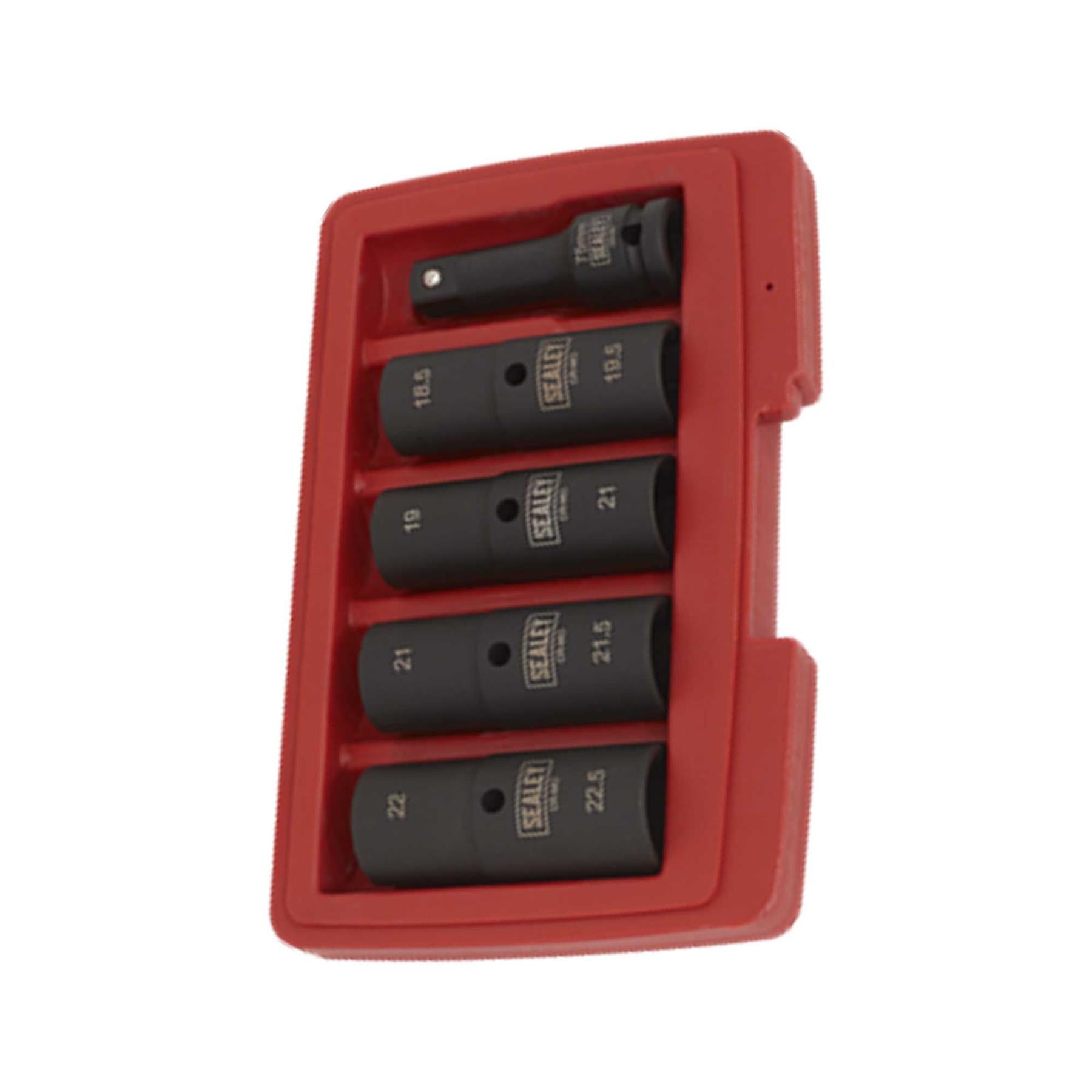 Impact Socket Set 1/2"Sq Drive 77mm Double Ended 18.5 x 22.5mm - 5pc