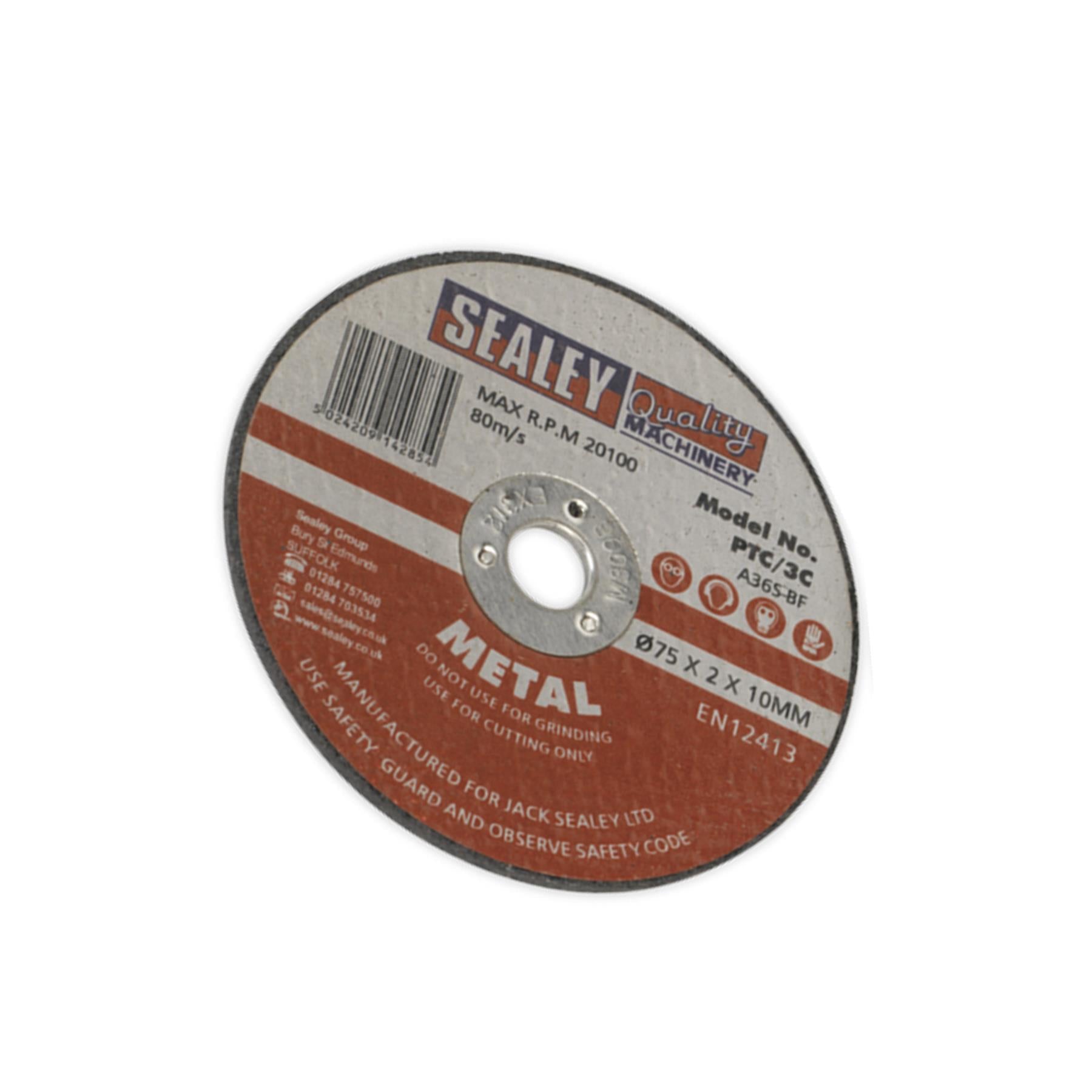Sealey Cutting Disc Ø75 x 2mm Ø10mm Bore Pack of 5