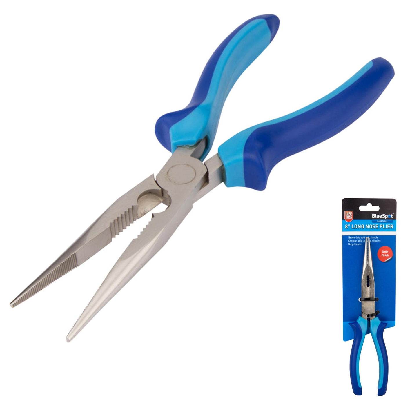 BlueSpot Professional Long Nose Pliers Needle Snipe Nosed Wire Cutters Tool