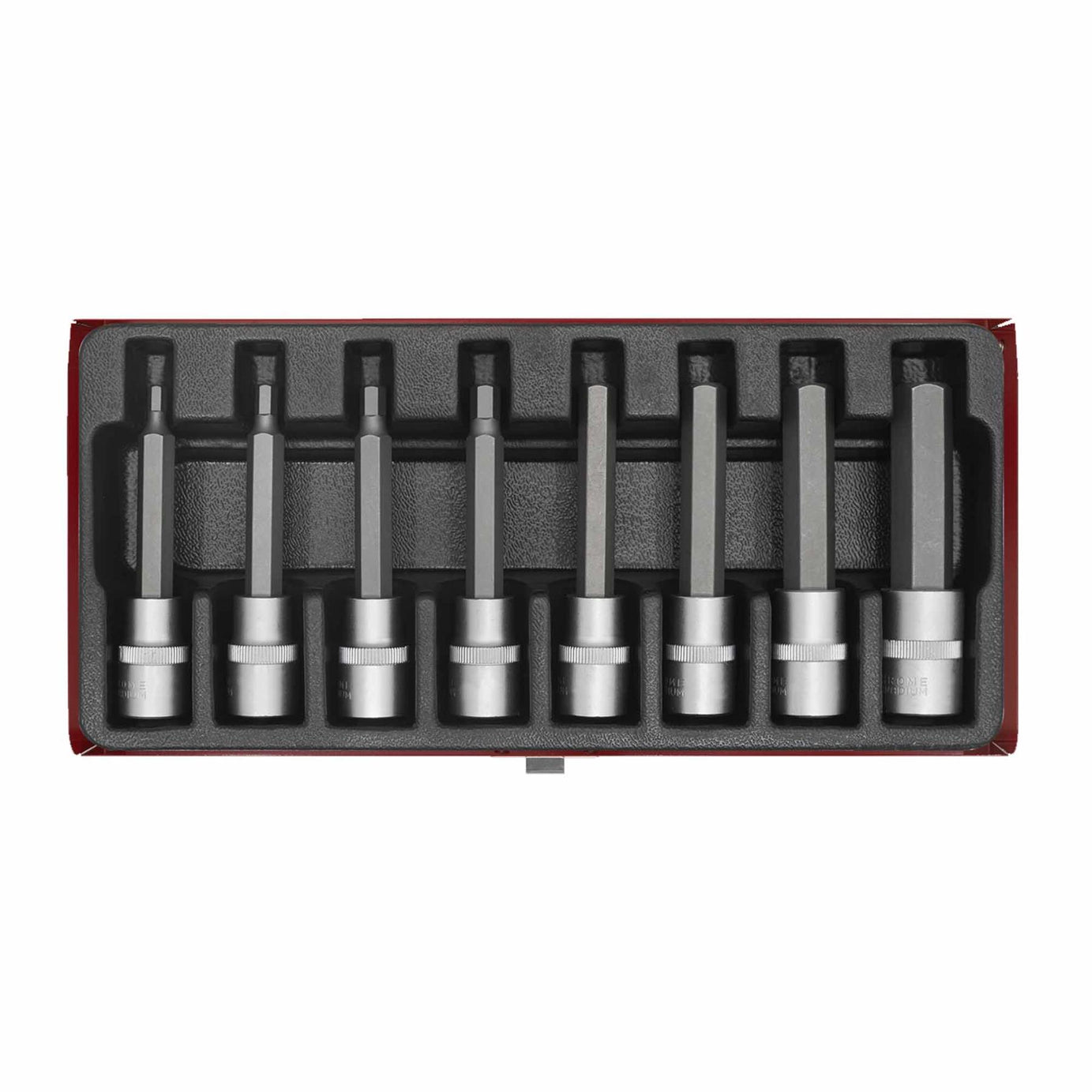 Sealey Hex Socket Bit Set 8pc 1/2"Sq Drive Metric