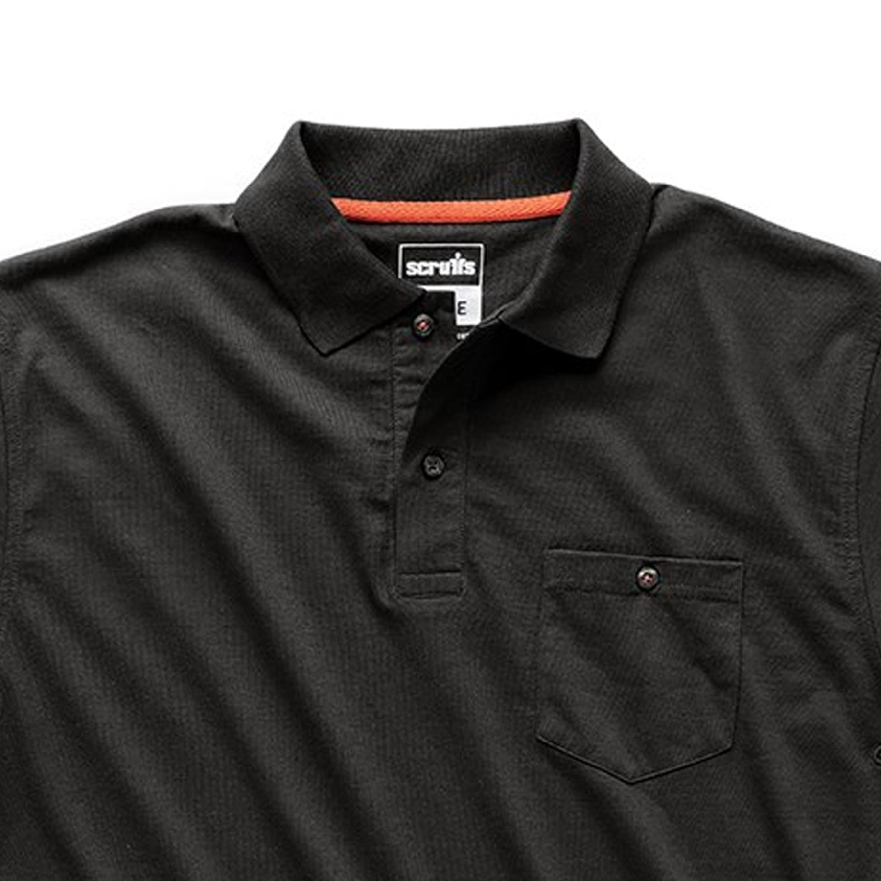 Scruffs Eco Polo Top Work Shirt Black XS | Short Sleeve Workwear