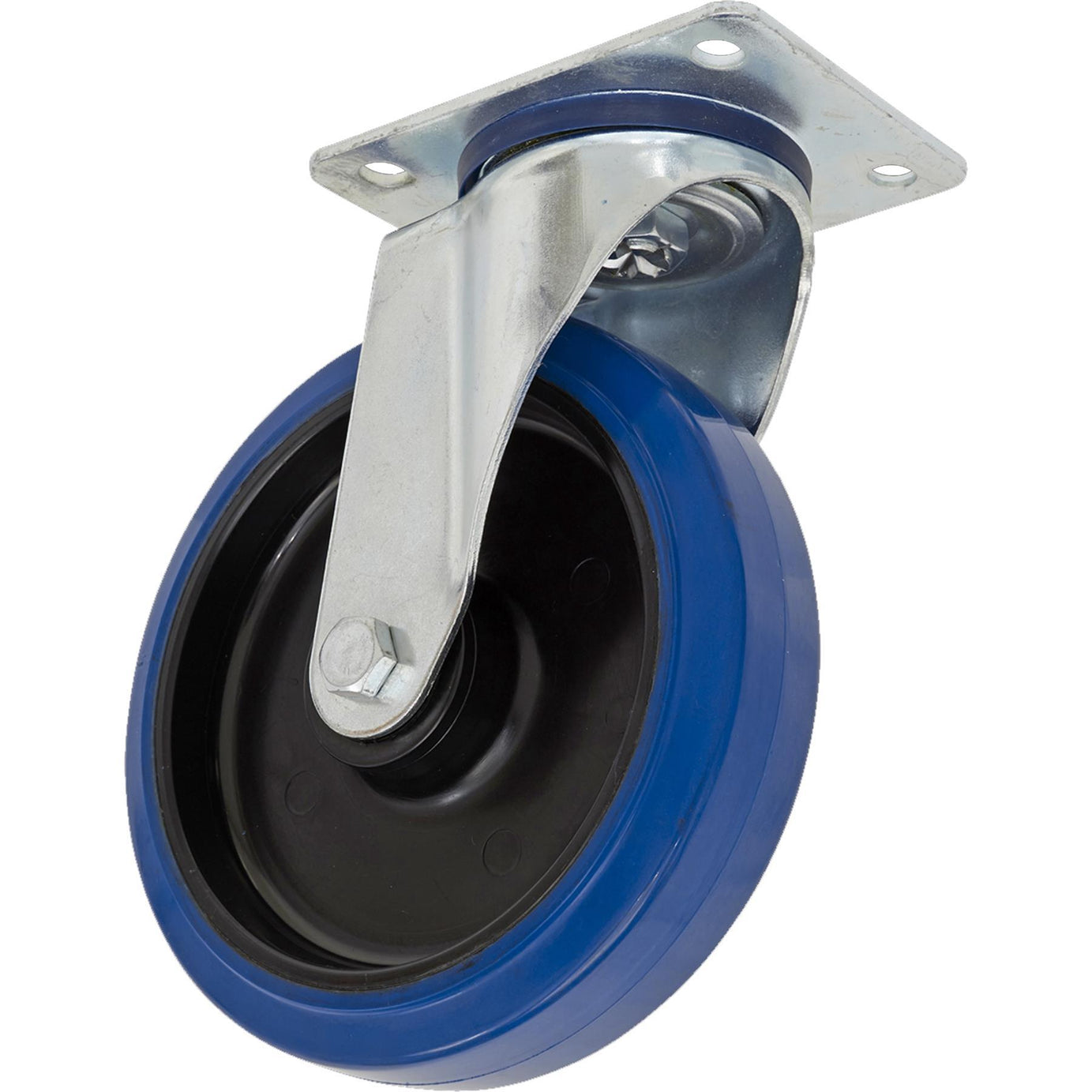 Sealey Heavy-Duty Blue Elastic Rubber Swivel Castor Wheel 100mm