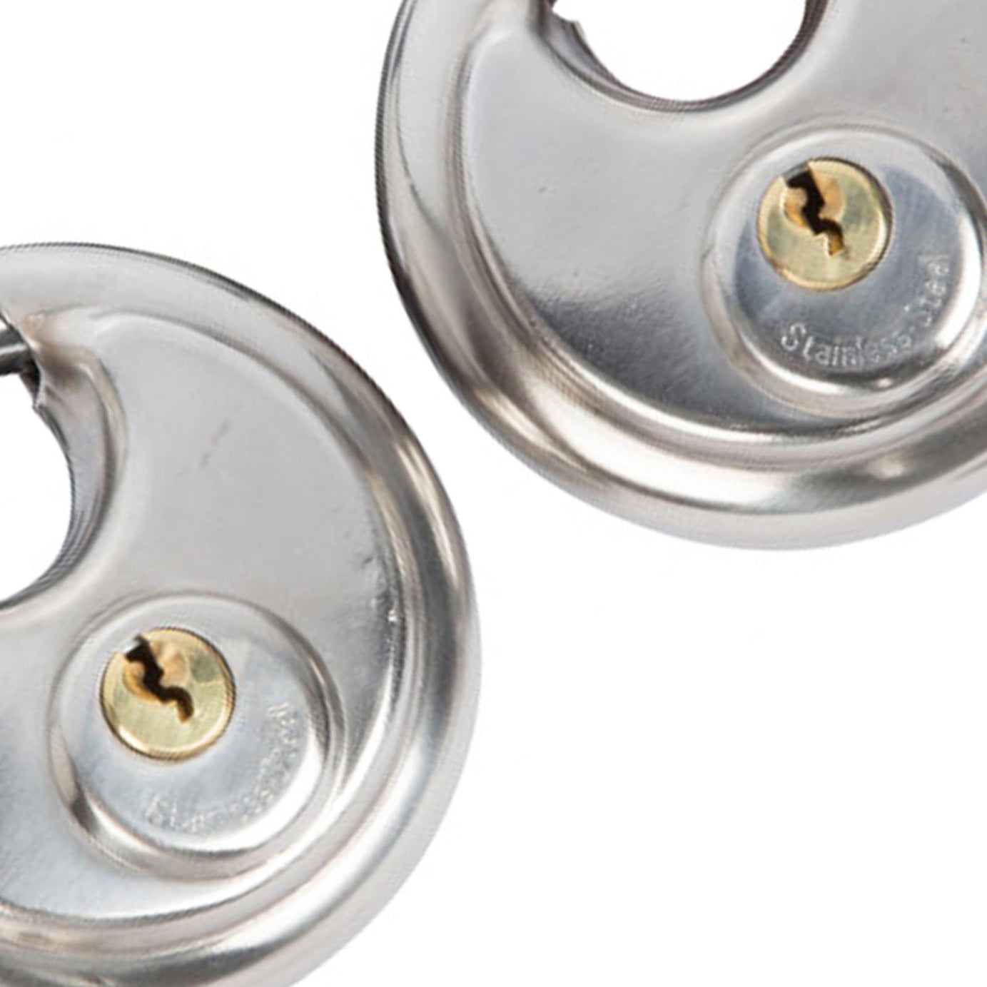 2 PACK Keyed Alike 70mm Stainless DISCUS PADLOCKS + 4 KEYS Strength